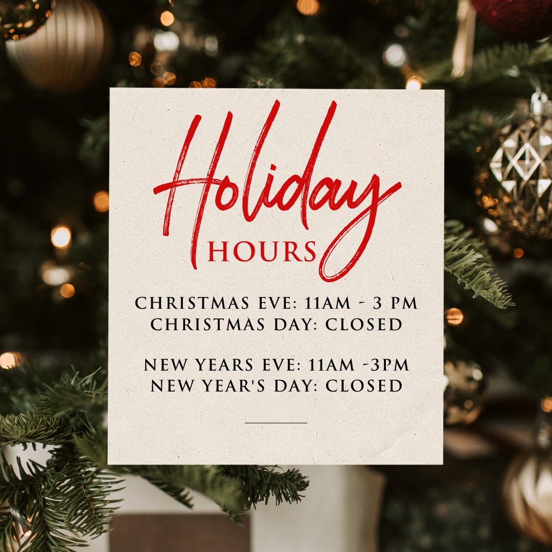 Wondering what our holiday hours look like for the rest of the year? Normal hours with the exception of the 4 days shown below! Come stock up for your Holiday needs!