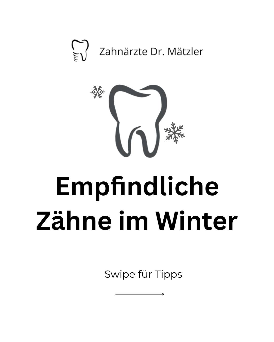 // 𝗪𝗶𝗻𝘁𝗲𝗿𝘇𝗮𝘂𝗯𝗲𝗿? 𝗡𝘂𝗿 𝗼𝗵𝗻𝗲 𝗭𝗮𝗵𝗻𝘀𝗰𝗵𝗺𝗲𝗿𝘇! 🦷❄️
Was gibt es Schöneres, als durch ein echtes Winterwonderland zu spazieren und die kalte Jahreszeit in vollen Zügen zu genießen? ❄️
Doch die kalte Luft und starke Temperaturunterschiede setzen besonders empfindlichen Zähnen zu.
Häufig steckt eine falsche Putztechnik dahinter: Wenn sich das Zahnfleisch zurückzieht, werden empfindliche Zahnhälse freigelegt, die stark auf Kälte und Hitze reagieren.
🦷 Drei Tipps gegen schmerzempfindliche Zähne:
1️⃣ Bewusst essen: weniger Zucker, mehr Obst und Gemüse – und ausreichend Wasser trinken
2️⃣ Genuss in Maßen: Süßes ist erlaubt, aber lieber zu den Hauptmahlzeiten als über den ganzen Tag verteilt
3️⃣ Richtige Mundhygiene: Zweimal täglich gründlich putzen und einmal täglich Zahnseide oder Interdentalbürsten verwenden
Wenn du dir unsicher bist, beraten wir dich gerne! So bleibt das Lächeln auch in der kalten Jahreszeit gesund. ✨
#drmätzler #zahnarzt #dornbirn #zahnarztpraxis #zahnarztpraxisdornbirn #zahnarztdornbirn #tipps