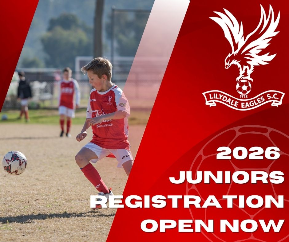 A reminder that registrations for our Juniors is open now and filling fast!
We have limited spots available and we don't want you to miss out!!
Jump online today to register!
We'll see you at the Eagles Nest for a great 2026 season ⚽🦅
https://www.lilydaleeaglessc.com/juniors