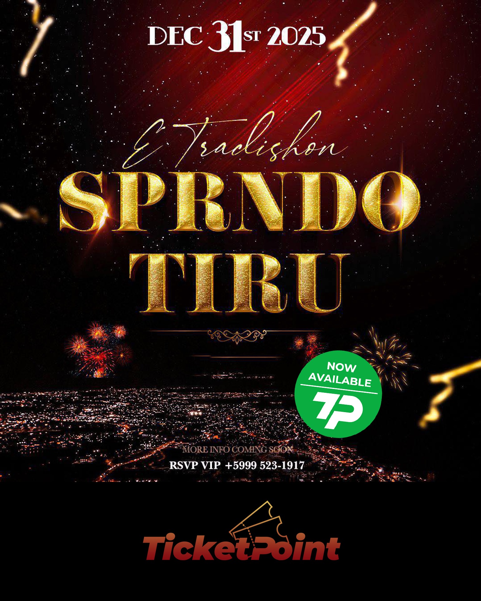 As the year comes to a close, we thank you for the memories, the events, and the moments shared. 🎟️✨ Cheers to a fantastic year and many more unforgettable experiences ahead with Ticketpoint! 🥂
🎟️ All Tickets available: pay online and pick-up anytime or just visit our store in Zeelandia! 🎁Participate with every purchase to WIN the new iPhone 17
-------
Ticket Point is located at Zeelandia Mall, next to Building Depot. 𝗦𝘁𝗼𝗿𝗲 𝗛𝗼𝘂𝗿𝘀:▪️Tuesday/Wednesday 12:00 - 16:00,🔹Thursday/Friday 12:00 - 18:00🔺Saturday 9:00 - 18:00.