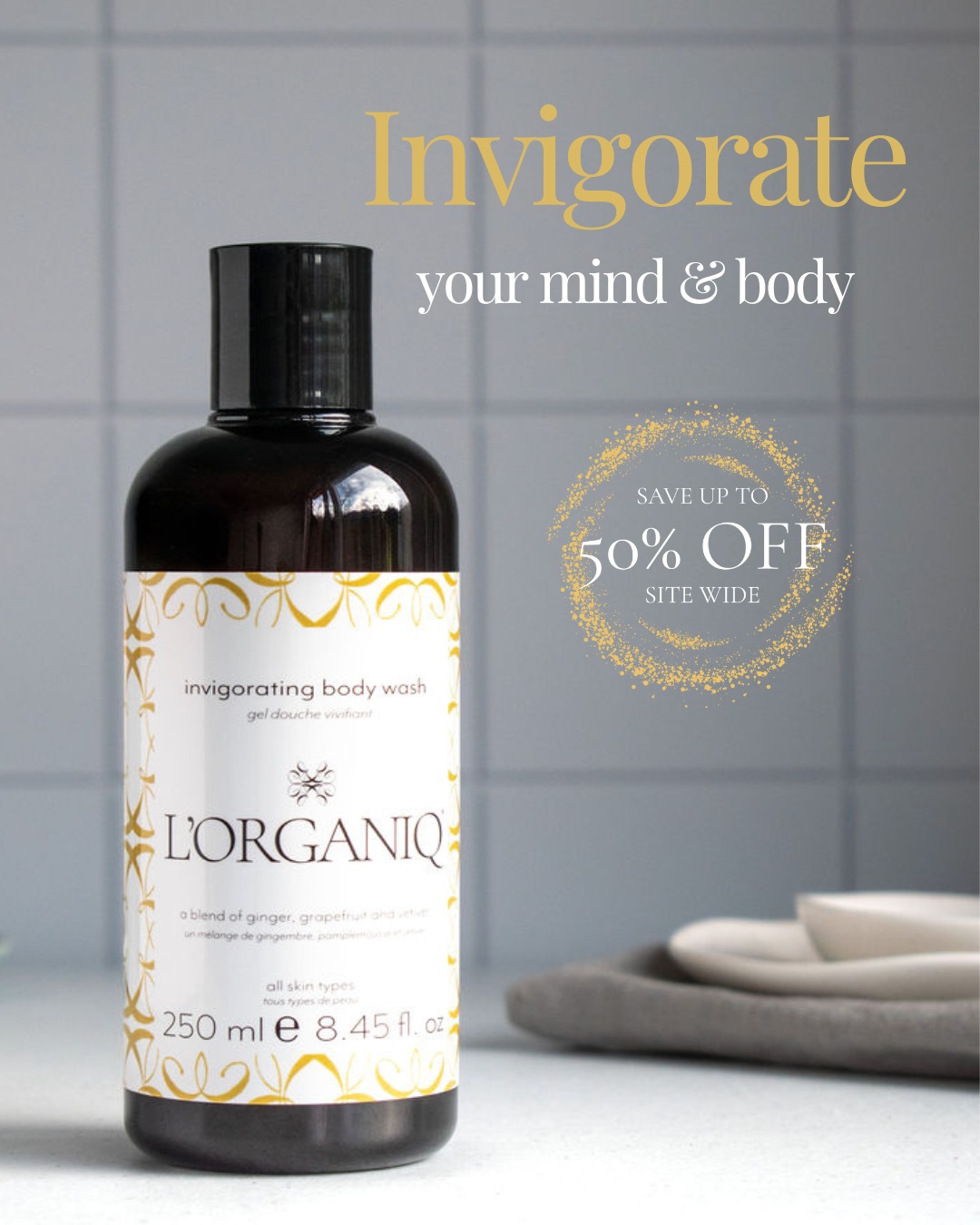 Invigorate your mind and body 💛
Make showering a time to revitalise with our Invigorating Body Wash, a low-foam and SLS-Free wash packed with antioxidant-rich natural oils and fruit extracts, leaving your skin soft and with the refreshing scent of ginger, grapefruit and vetiver.
#invigoratingbodywash #showergel #bodywash #naturalskincare #naturalbodycare #veganshowergel #lorganiq