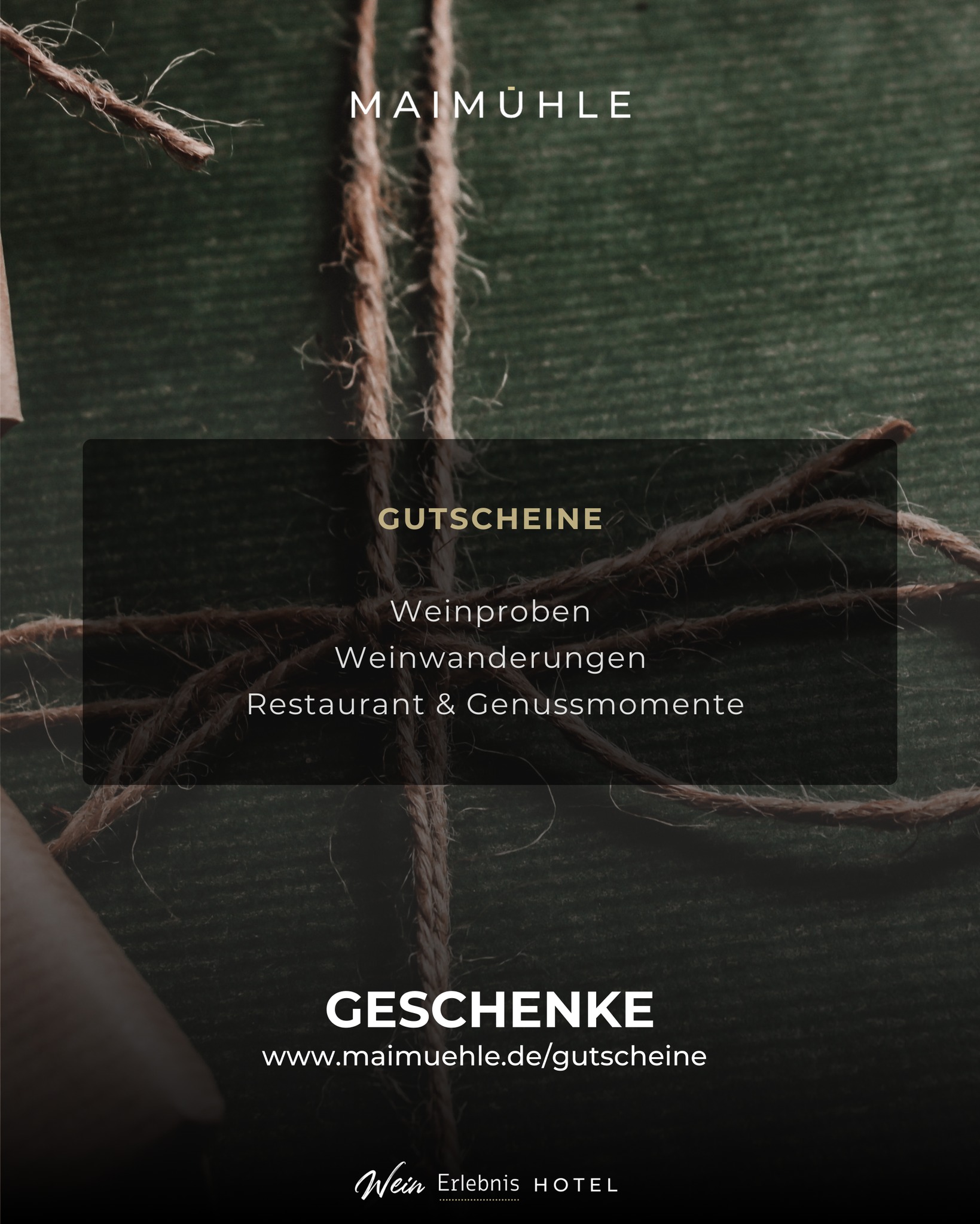 🎁 Geschenk gesucht? Diese Woche noch ganz entspannt erledigen.
Wir sind bis Sonntag persönlich vor Ort – mit Gutscheinen für
🍷 unsere Weinerlebnisse
🥾 Weinwanderungen
🍽️ Restaurant & Genussmomente
Komm vorbei, lass dich beraten und nimm dein Geschenk direkt mit.
Ab nächster Woche geht’s dann online weiter.