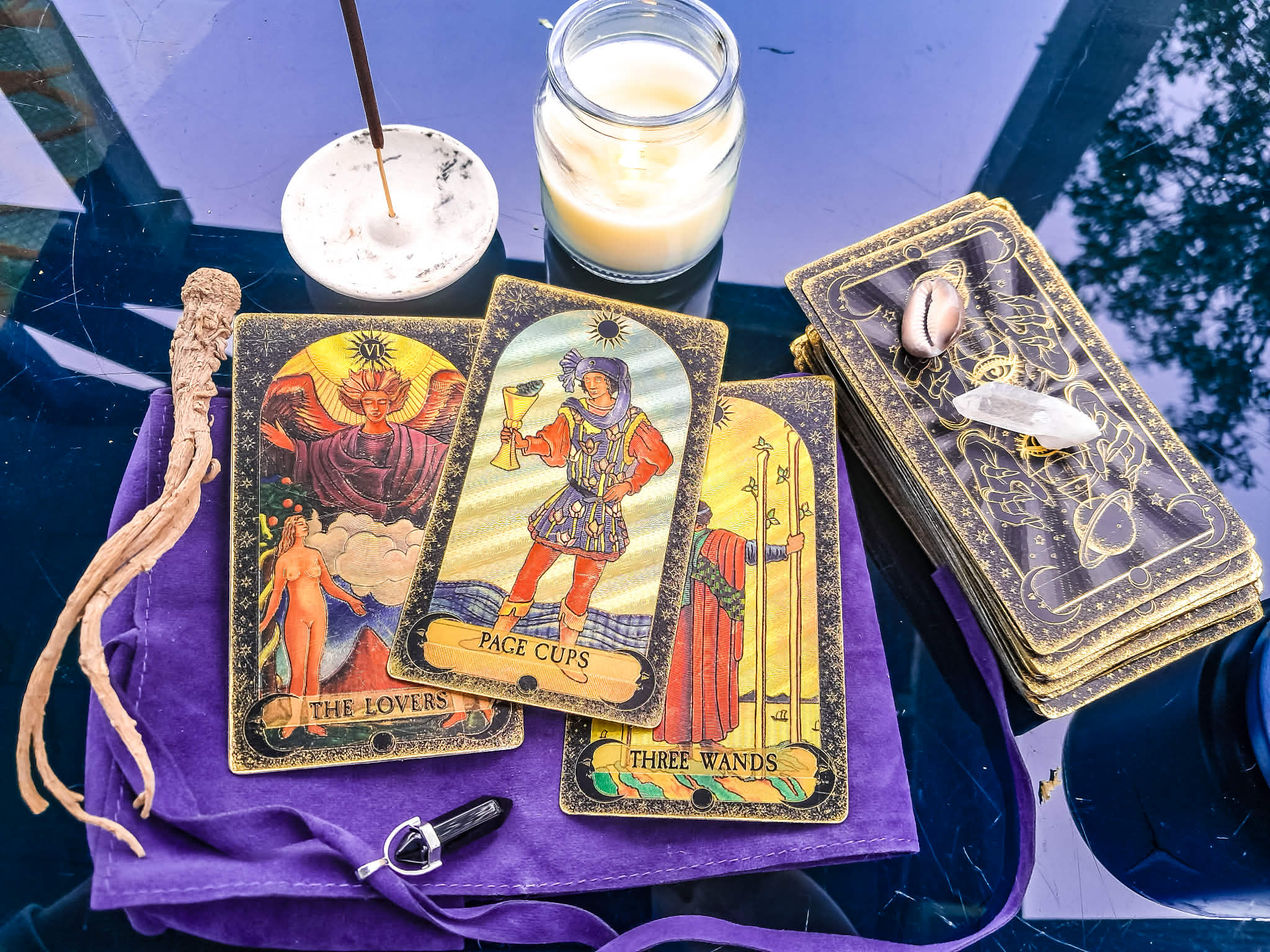 Cold air and strong emotions move together today here in Canyon Lake, Texas. Spirit is speaking clearly, and today’s cards reflect a tender, mindful current.
Living and traveling, especially building a life in a new place, is beautiful and inspiring — but it is not always easy. It comes with its own challenges, and those feelings deserve care and awareness. That is what today’s cards are here to guide.
Page of Cups brings emotional sensitivity and intuitive awareness.
The Lovers asks us to choose alignment, honesty, and heart-centered responses.
Three of Wands reminds us that this emotional work leads to greater perspective and forward movement.
Angelica root is being worked with today for peace, grounding, and calm as we navigate these emotional waters with intention.
Move gently. Choose mindfully. Trust the path unfolding.
Hashtags:
#TarotOfTheDay #DailyTarotReading #SpiritualGuidance #EmotionalMindfulness #LifeTransitions #IntuitiveLiving #HerbalMagic #AngelicaRoot #PageOfCups #TheLovers #ThreeOfWands #GroundedMagic #CanyonLakeTexas