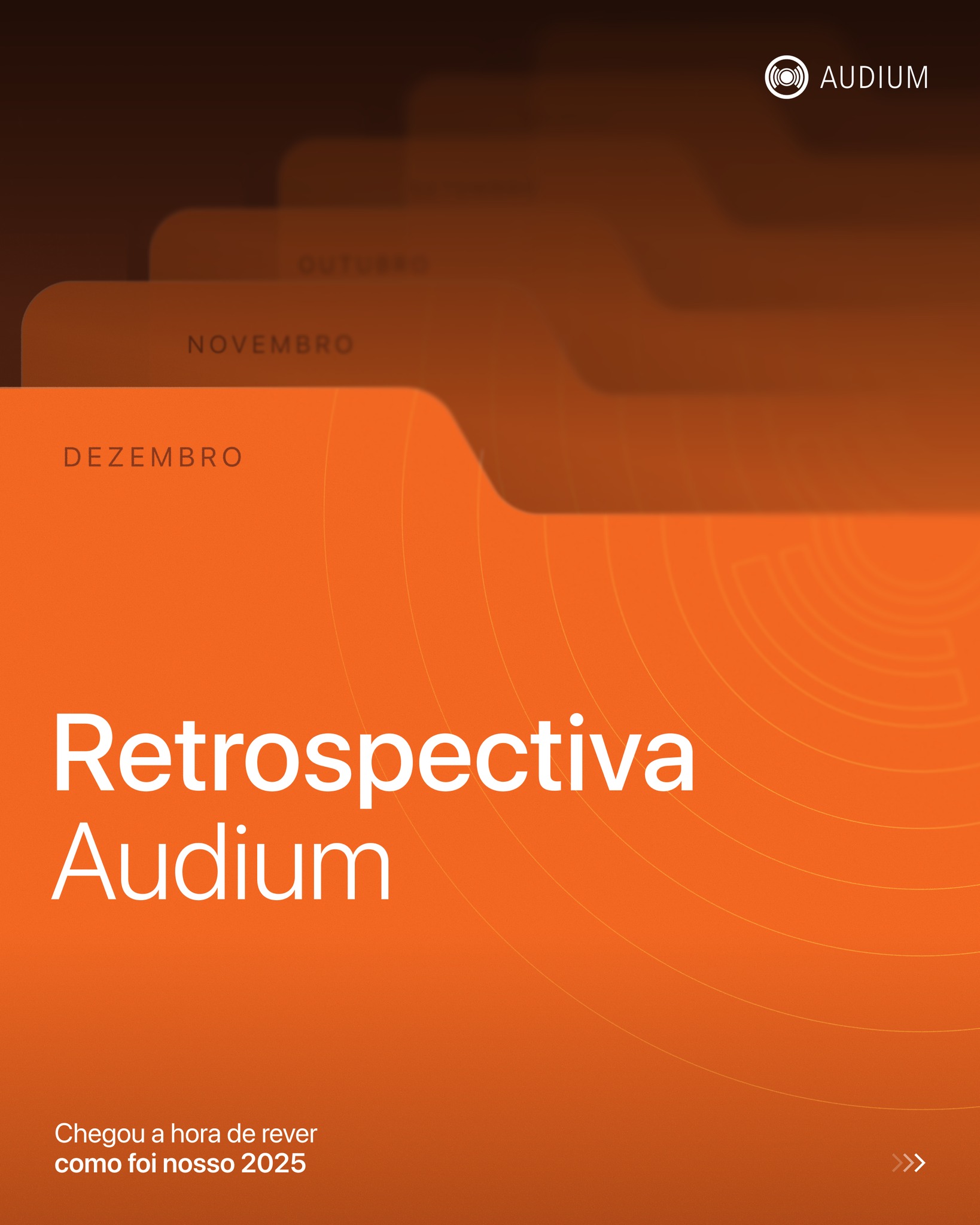 Chegou a retrospectiva oficial da Audium de 2025.
Esses são os números que impulsionaram o nosso crescimento, e nada disso seria possível sem a participação de todos envolvidos: equipe, clientes e parceiros.
Obrigado por confiar na Audium e fazer parte da nossa jornada.
Seguimos juntos para fazer 2026 ainda maior.