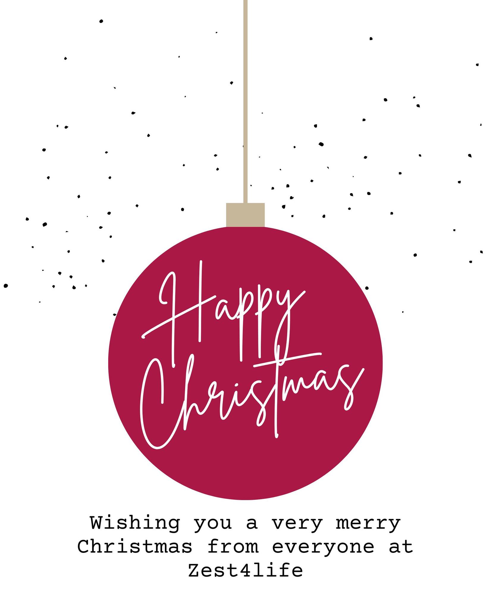 A heartfelt thank you to everyone in our community for a fabulous year. Wishing you a restful festive break with some well-earned downtime with your family and friends.
With warmest wishes from
The Zest4life Team.