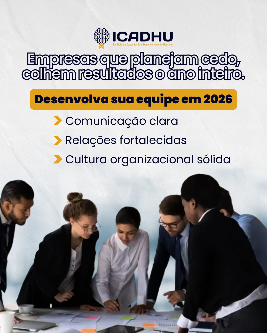 ✨ Empresas que planejam cedo, colhem resultados o ano inteiro.
Se você já está estruturando metas, cultura e desenvolvimento para 2026, agora é o momento ideal para trazer o ICADHU para junto do seu time.
Atuamos com projetos que fortalecem pessoas e potencializam equipes:
🔸 Comunicação
🔸 Treinamento de equipes
🔸 Desenvolvimento de líderes
🔸 Conflitos geracionais
🔸 Sensibilização comportamental
📅 A agenda do 1º trimestre está aberta e os slots são limitados.
Quer começar 2026 com mais clareza, conexão e alinhamento interno?
Chame o ICADHU e vamos construir esse caminho juntos.
#Treinamentos2026 #DesenvolvimentoDeEquipes #RH #Comunicação #Liderança #ICADHU