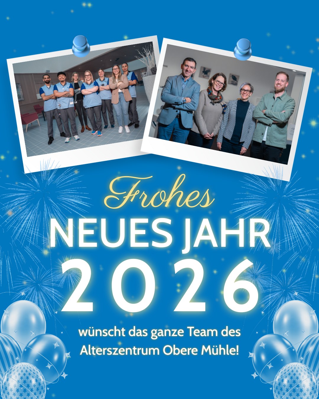 Das gesamte Team des Alterszentrum Obere Mühle wünscht euch allen ein erfolgreiches, glückliches und tolles Jahr 2026 ✨🎆
#alterszentrum #oberemuehle #frohesNeues #2026 #feiertage
