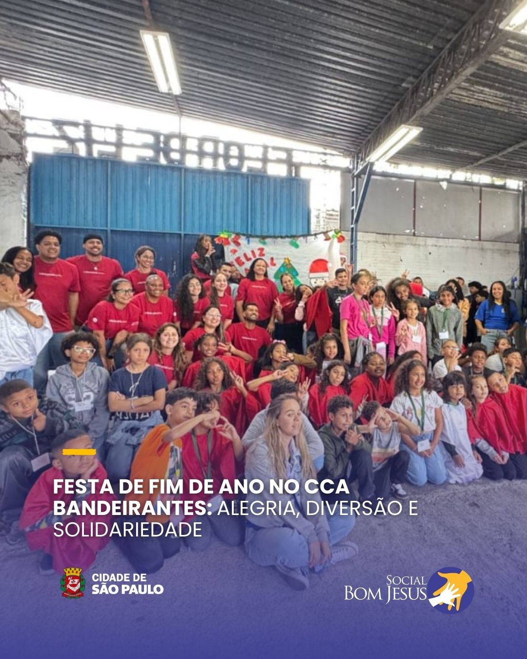 O CCA Bandeirantes encerrou 2025 com uma festa linda, repleta de comida gostosa, muita diversão e momentos inesquecíveis. 🎉🍽️
As crianças celebraram com sorrisos e ainda receberam presentes especiais do @institutolojasrenner tornando a noite ainda mais mágica e cheia de afeto. 💝
Foi um encontro de celebração, gratidão e solidariedade, que reforça nosso compromisso em proporcionar experiências que transformam vidas e fortalecem vínculos.