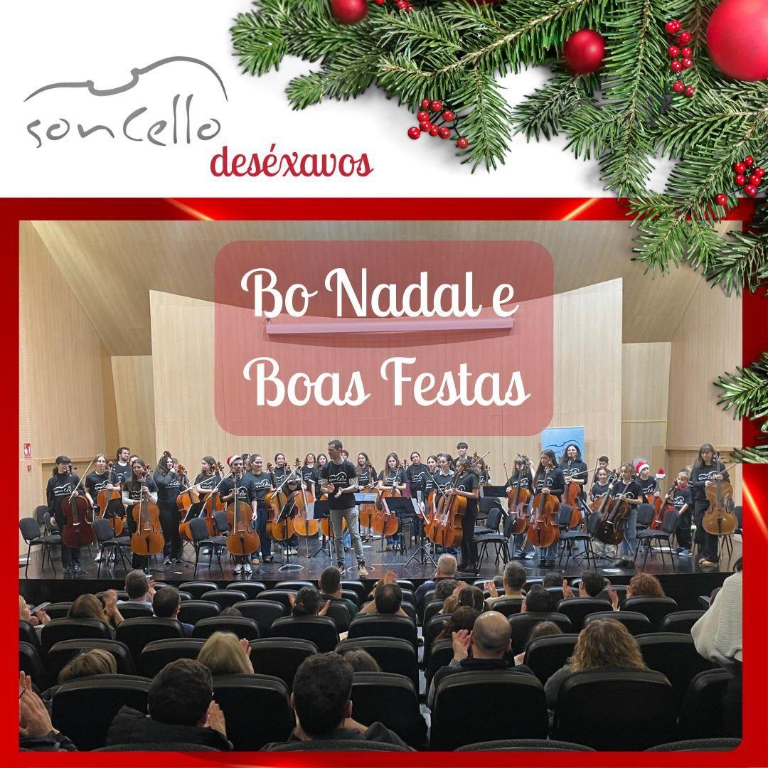 Con motivo de estas fechas tan especiales, desde la 𝗔𝘀𝗼𝗰𝗶𝗮𝗰𝗶ó𝗻 𝗱𝗲 𝗩𝗶𝗼𝗹𝗼𝗻𝗰𝗵𝗲𝗹𝗶𝘀𝘁𝗮𝘀 𝗱𝗲 𝗚𝗮𝗹𝗶𝗰𝗶𝗮, 𝗦𝗼𝗻𝗰𝗲𝗹𝗹𝗼, queremos hacer llegar nuestra más sincera felicitación navideña a todos nuestros 𝘀𝗼𝗰𝗶𝗼𝘀, 𝗰𝗼𝗹𝗮𝗯𝗼𝗿𝗮𝗱𝗼𝗿𝗲𝘀 𝘆 𝗮 𝘁𝗼𝗱𝗮 𝗹𝗮 𝗰𝗼𝗺𝘂𝗻𝗶𝗱𝗮𝗱 𝘃𝗶𝗼𝗹𝗼𝗻𝗰𝗵𝗲𝗹í𝘀𝘁𝗶𝗰𝗮
Que la música siga siendo punto de encuentro, inspiración y unión; que el sonido del violonchelo continúe acompañándonos, emocionándonos y creando lazos que trascienden escenarios y fronteras. Gracias por formar parte de este proyecto común, por vuestro compromiso, apoyo y pasión compartida a lo largo del año.
Os deseamos unas 𝔽𝕖𝕝𝕚𝕔𝕖𝕤 𝔽𝕚𝕖𝕤𝕥𝕒𝕤 llenas de armonía, salud y momentos inolvidables, y un 𝔸ñ𝕠 ℕ𝕦𝕖𝕧𝕠 repleto de nuevos retos, proyectos ilusionantes y mucha música.
Con afecto y gratitud,
𝘼𝙨𝙤𝙘𝙞𝙖𝙘𝙞ó𝙣 𝙙𝙚 𝙑𝙞𝙤𝙡𝙤𝙣𝙘𝙝𝙚𝙡𝙞𝙨𝙩𝙖𝙨 𝙙𝙚 𝙂𝙖𝙡𝙞𝙘𝙞𝙖 – 𝙎𝙤𝙣𝙘𝙚𝙡𝙡𝙤 🎄🎻