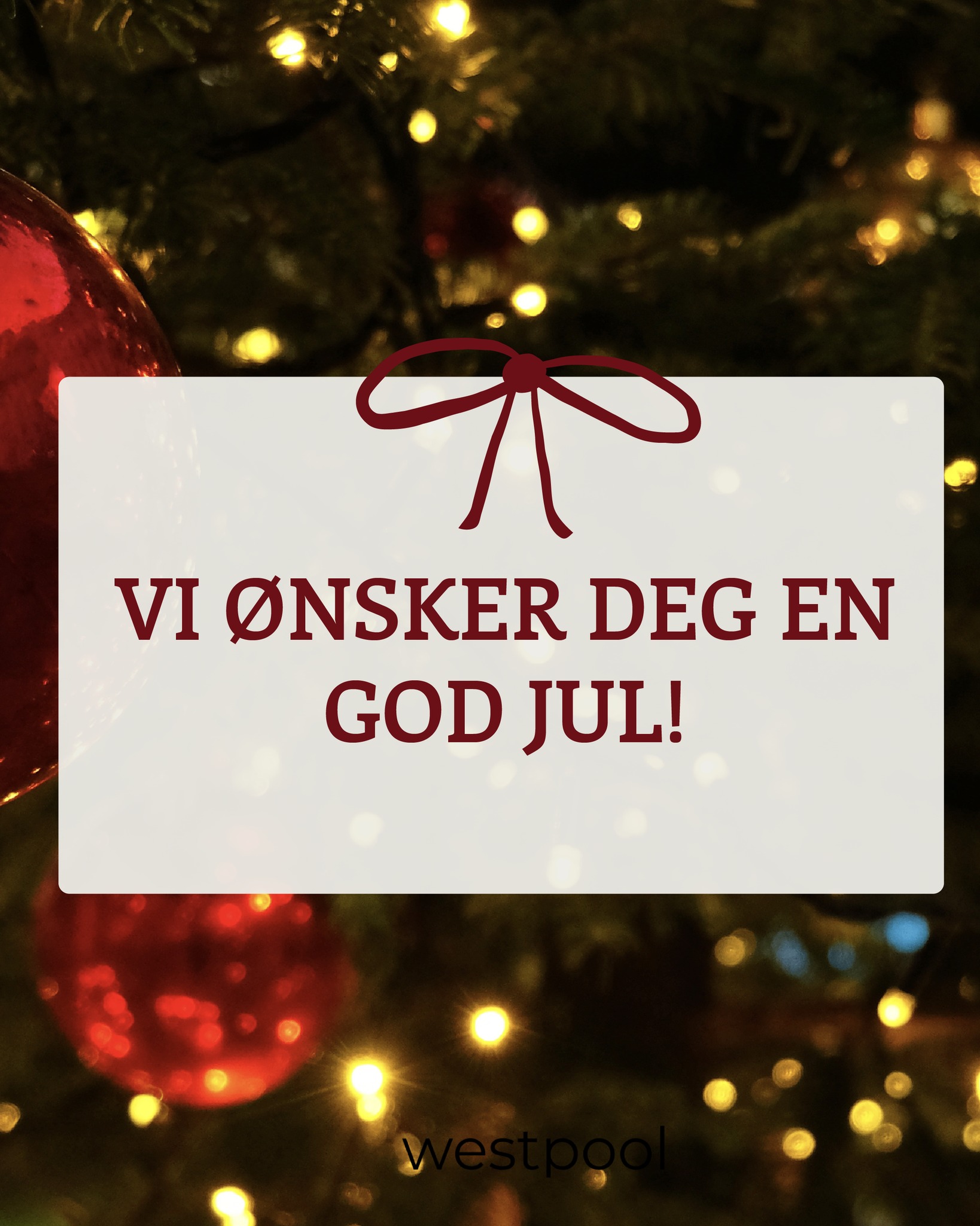 Vi i Westpool ønsker alle våre kunder og følgere en riktig god jul 🎄
Takk for et fint år – fylt med velvære, varme og gode øyeblikk❤️
