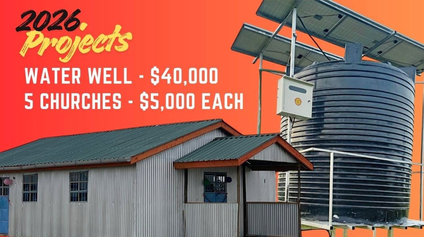 If you’re looking for a project to give towards here at the end of 2025, please pray about giving to these projects!
We want to drill a water well in an area that is in desperate need of water.
And we have 5 churches that are currently meeting beneath a tree. We would love to build churches for them!
Please note “2026 water project” or “2026 church” in your giving if the Lord leads you to help meet these needs! ❤️
www.reachafricamissions.com/donate
