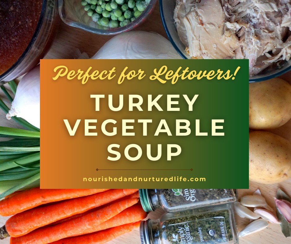 🍗🧅🥕🧄🥔TURKEY VEGETABLE SOUP: Here's a recipe for using up those holiday leftovers! After Thanksgiving and Christmas every year, I make a big pot of turkey soup! This is a beloved tradition in our family, as we all love turkey soup. This recipe makes plenty so there is enough leftover for easy meals.
INGREDIENTS
• 5 Tb butter (or skim some of the fat off the turkey broth to use)
• 2 large white or yellow onions, diced
• 6 stalks celery, diced
• 10 large carrots, peeled and diced
• 3 cloves garlic, minced
• 6 cups turkey bone broth, preferably homemade
• 4 cups filtered water (or use more broth using storebought broth, which is less concentrated)
• ~3 Tb salt (or less if your broth is salted)
• 3/4 tsp freshly ground pepper
• 1 bay leaf
• 1&1/2 Tb dried basil
• 1&1/2 Tb dried parsley
• 4 Yukon gold potatoes, diced
• 6 cups diced leftover turkey
• 6 green onions, minced and separated into white and green parts
• 1 cup frozen peas
GET THE RECIPE HERE 👇👇👇 : https://www.nourishedandnurturedlife.com/post/turkey-vegetable-soup