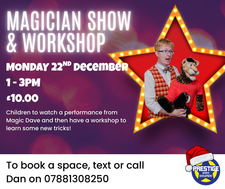 โจ MAGIC ALERT at Sports Camp TODAY! โจ
This afternoon, our sports camp is getting a magical twist! ๐ช
A professional magician is coming to perform an exciting live show โ and then the children will get hands-on, learning real magic tricks they can take home and show off!
๐ฉ Watch the magic
๐คน Learn new tricks
๐ Tons of fun guaranteed
โฐ This afternoon only
๐ท Last-minute spaces just ยฃ10.00
To book a space, text or call 07881308250
Spots are limited, so book now before they disappear! โจ