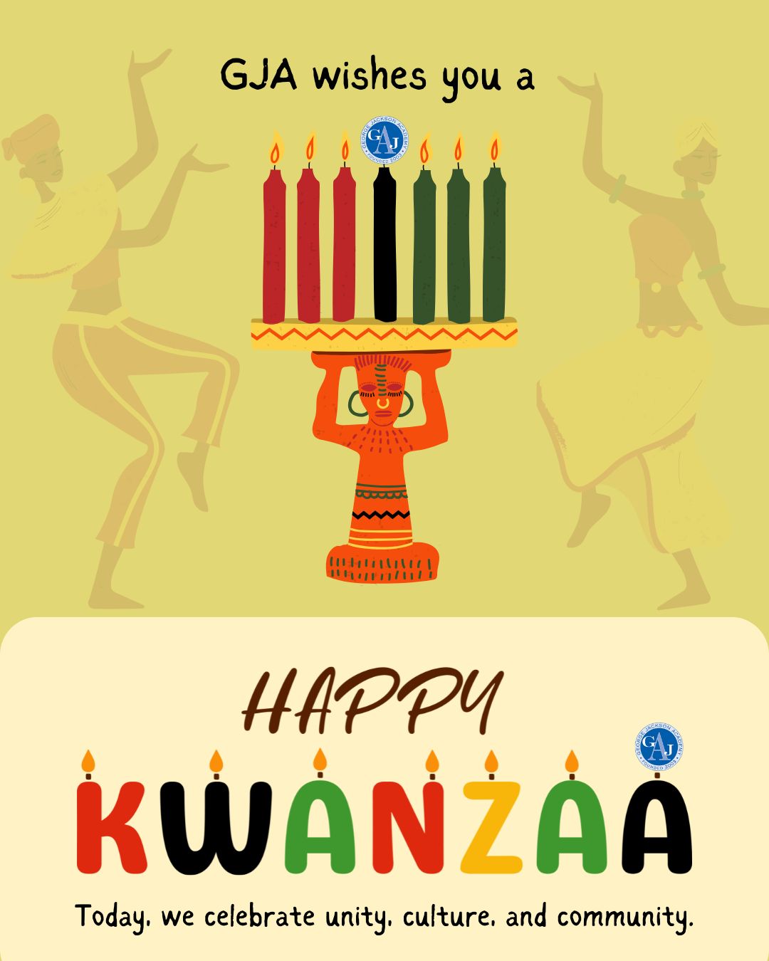 Joyous Kwanzaa from GJA! 🕯️✨ May your celebration of community, culture, and connection bring you happiness and hope. Here's to honoring the principles that guide us all. 💙 #HappyKwanzaa