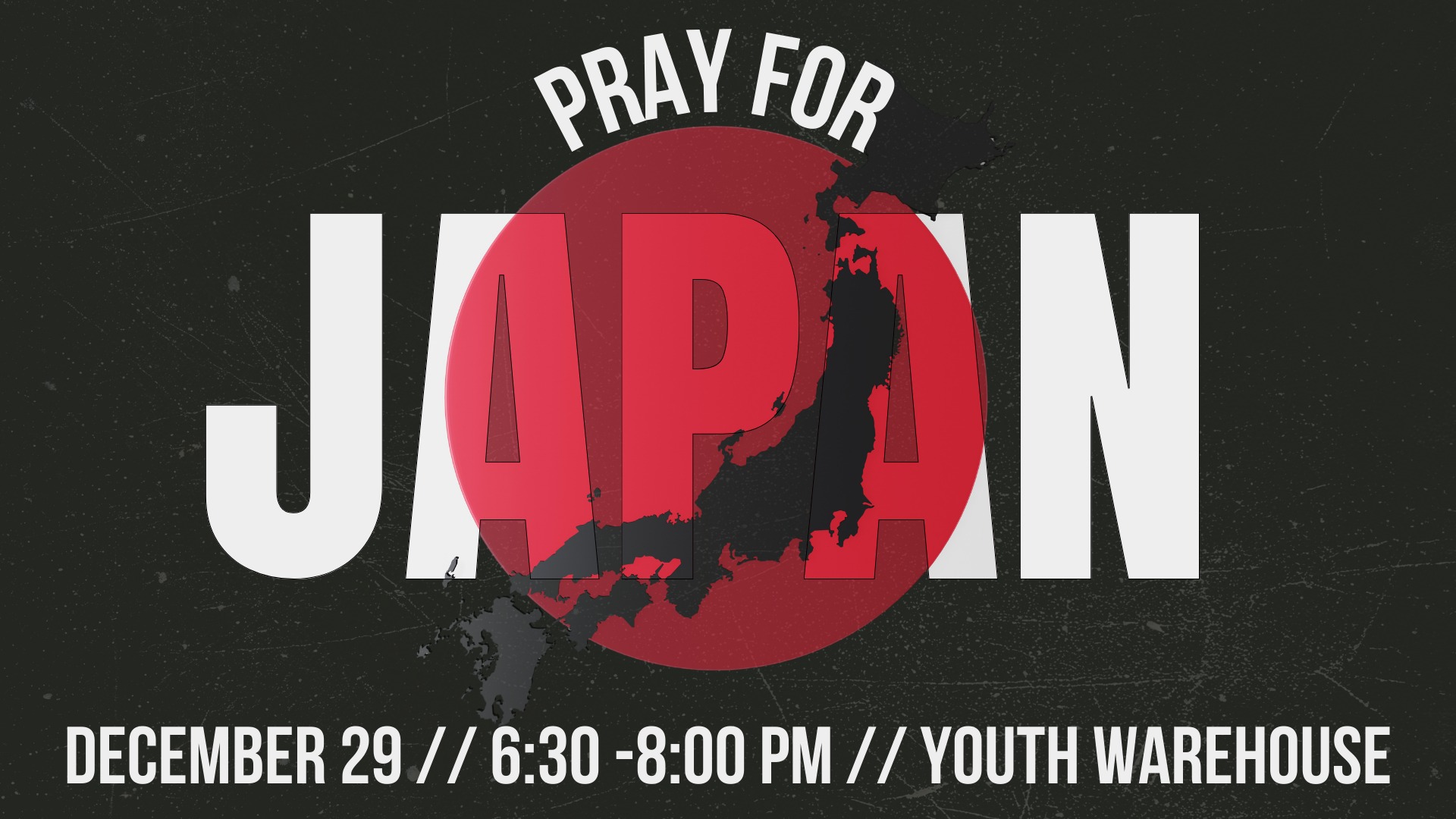 December 29, 6:30 - 8:00 PM at the Warehouse we will worship, pray for missions efforts, and hear updates from Kaycee and Yusei before their return to Japan. We will also have a few Japanese treats and trivia to enjoy! Join us for this final farewell before their departure.