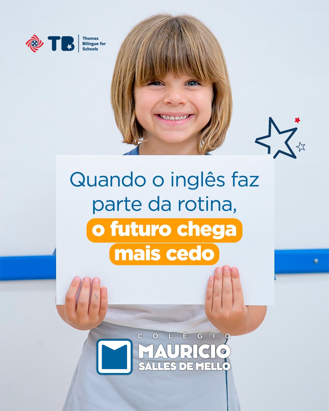 🌍✨ Quando o inglês faz parte da rotina, o futuro chega mais cedo.
No Colégio Mauricio Salles de Mello, o Programa Bilíngue TB – Thomas Bilingue for Schools, oferece uma verdadeira imersão no idioma, simulando o aprendizado vivido em países de língua inglesa. Tudo isso com materiais didáticos específicos e uma metodologia que integra o inglês ao conhecimento acadêmico desde cedo.
Por meio da abordagem CLIL (Content & Language Integrated Learning), nossos alunos desenvolvem o inglês enquanto aprofundam conteúdos de artes, matemática, ciências e ciências sociais, fortalecendo também habilidades essenciais para o cidadão global, como comunicação, colaboração, criatividade e pensamento crítico.
Aqui, o inglês é mais do que uma disciplina, é uma ponte para um mundo sem fronteiras. 💙📚
💚 Prepare seu filho para o mundo.
📚 Matrículas abertas!
🌐 colegiomauriciosalles.com.br
📞 (61) 3340-5545
📱(61) 98602-1051
📍SHCGN 708, Bloco C – Brasília/DF
#ProgramaBilíngue #CambridgeSchool #EducaçãoComPropósito #EducaçãoTransformadora #VidaEscolar #ComunidadeEscolar #EducaçãoDeQualidade #EscolaBrasília #EscolaParticularDF #PaisDeBrasília #BrasíliaDF #AsaNorte #ColégioMaurícioSallesMello #VemSerMaurício
