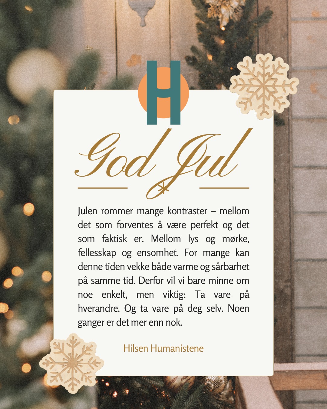 God Jul fra oss i Humanistene â€ïž