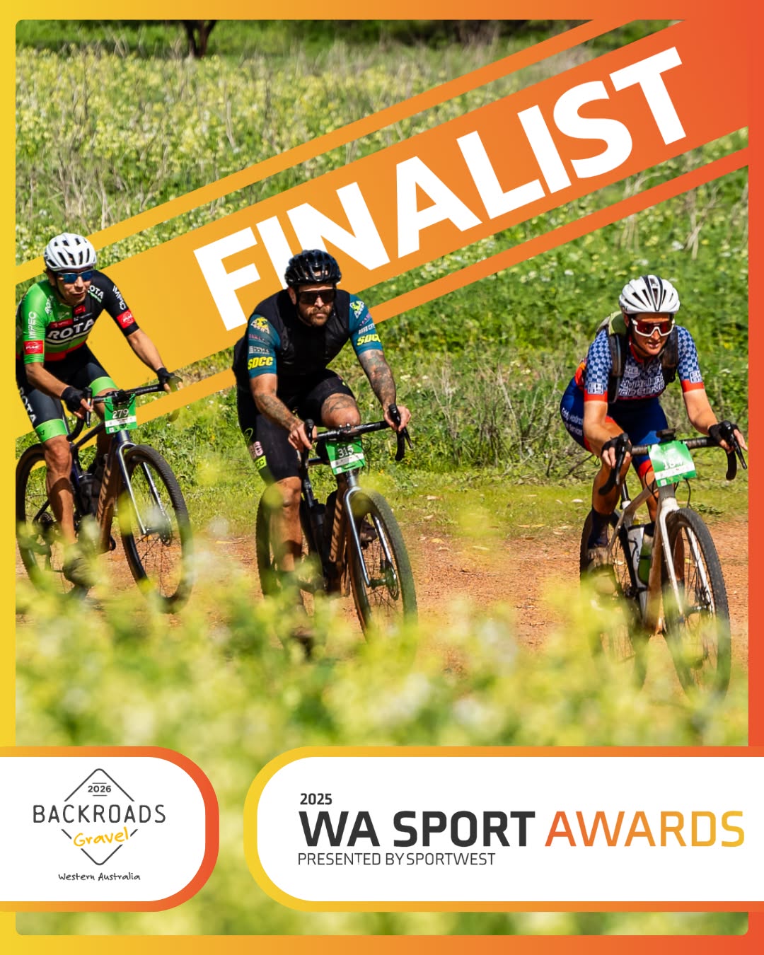 This one’s for the community 💛
@backroadsgravel has been announced as a Top 3 finalist for Community Sporting Event of the Year at the WA Sport Awards, presented by @sportwestau .
From riders to volunteers to locals — this recognition belongs to all of you.
Winners announced on 26 February. Full finalist list via the link. https://arc.net/l/quote/lmsbnvko
#WATheDreamState
Photo Credit: Daniela Tommasi Photography