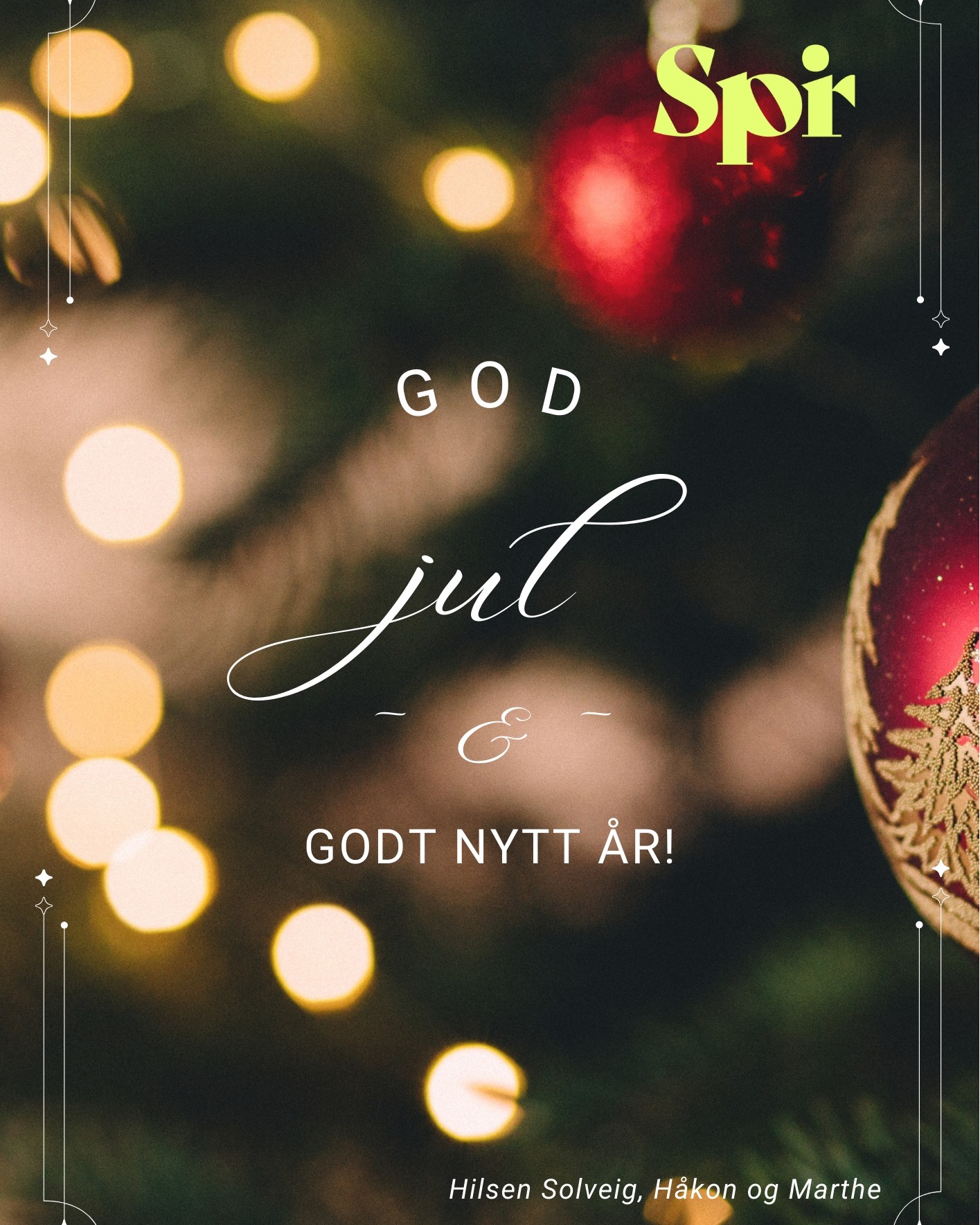 En riktig god jul fra oss i Spir ❤️