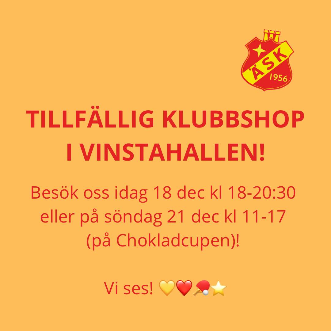 Just nu fÄr vi mÄnga förfrÄgningar om hur man kan köpa vÄra populÀra klubbklÀder, speciellt vÄr nya fina overall!
Vi har dÀrför öppnat en tillfÀllig klubbshop i Vinstahallen, se öppettider nedan!
Vi har de flesta storlekarna i lager nÀr det gÀller matchtröjor & overaller och vi kommer fylla pÄ med fler storlekar (speciellt shorts och kjolar) inför Chokladcupen pÄ söndag!
Vi ses i hallen! đâ€ïžđâïž
Klubbshopen i Vinsta Àr öppen;
18 december kl. 18:00â20:30
21 december kl. 11:00â17:00 (under Chokladcupen)
Adress
Vinstahallen, LyckselevÀgen 43, 162 67 VÀllingby
Du betalar för klubbklÀderna via Swish nÀr du hÀmtar ditt plagg.