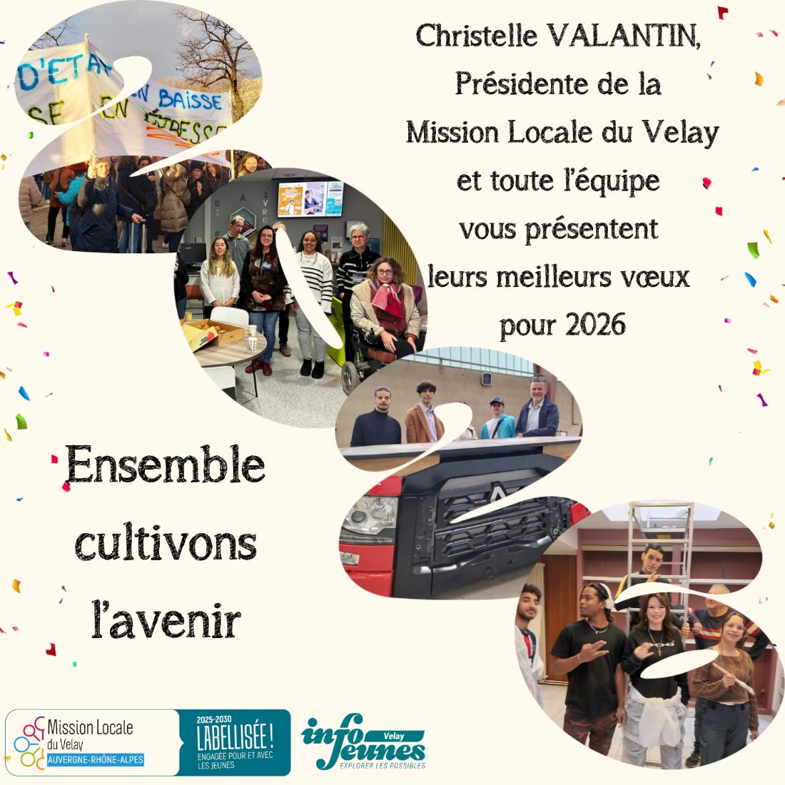 On vous souhaite une belle année 2026 à tous ! 🥳
Besoin d'aide pour bien la commencer ? Venez nous rencontrer à la Mission Locale du Velay ou au 04.71.07.09.09