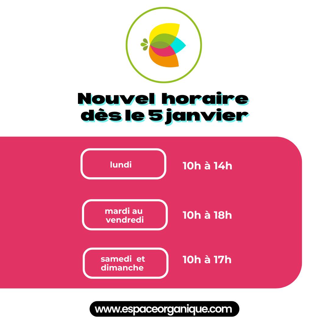 Voici notre nouvel horaire dès le 5 janvier
Au plaisir de vous accompagner dans votre épicerie éco-responsable préférée ♥
Des produits biologiques en vrac accessibles en plein coeur du Vieux-Longueuil !
369-d rue St-Jean, dans Le Marché V