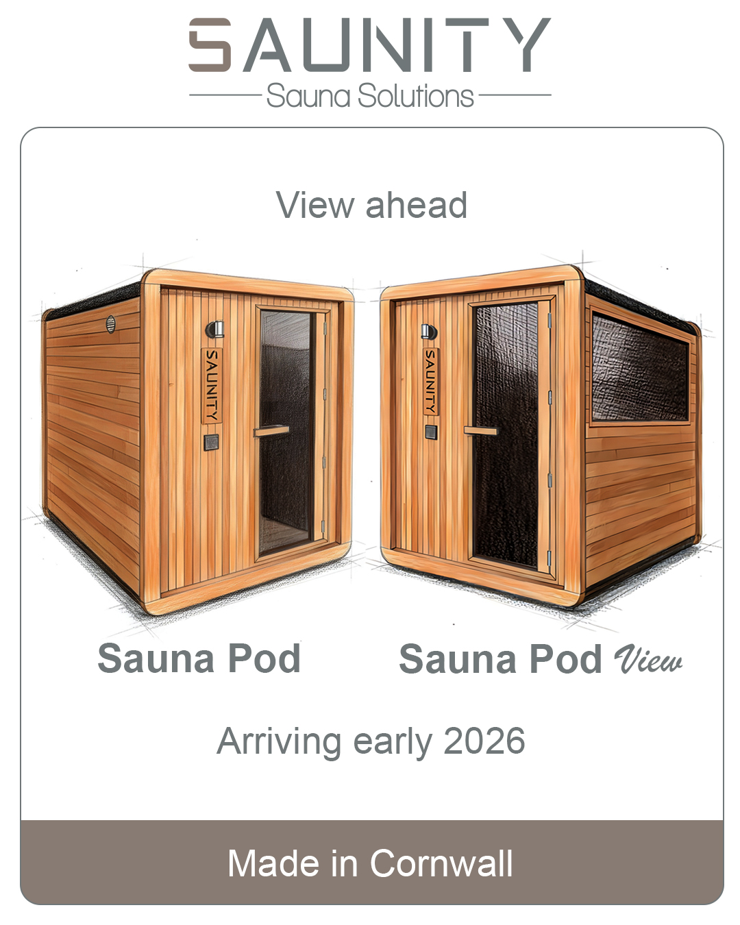 👀 VIEW AHEAD
Something new is taking shape. The same Saunity craftsmanship, taken even further.
We’re not standing still. We’re refining and evolving.
Arriving in early 2026.
Because wellbeing doesn’t stop, and neither do we.
Saunity, Where Wellbeing Begins.
📍 Designed & Made in Cornwall�
🔗 www.saunity.com
#ViewAhead #Saunity #ComingEarly2026 #NewSaunaModel #SaunaDesign #Wellbeing #MadeInCornwall #OutdoorLiving #StayTuned