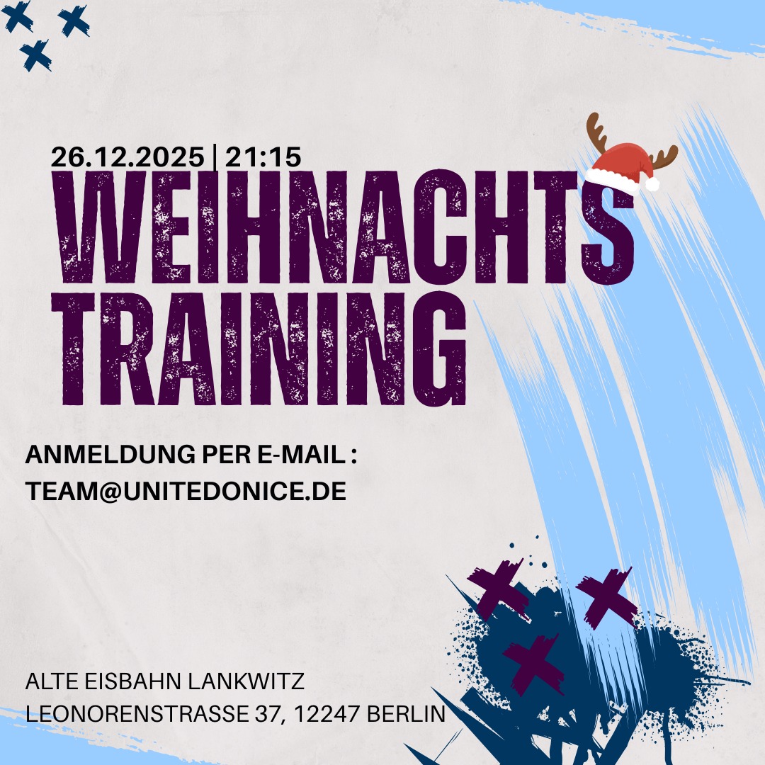 Wir gehen am 26.12. gemeinsam aufs Eis. Anmelden könnt ihr euch per E-Mail, so wie immer! Trainingszeit ist um 21:15 Uhr.