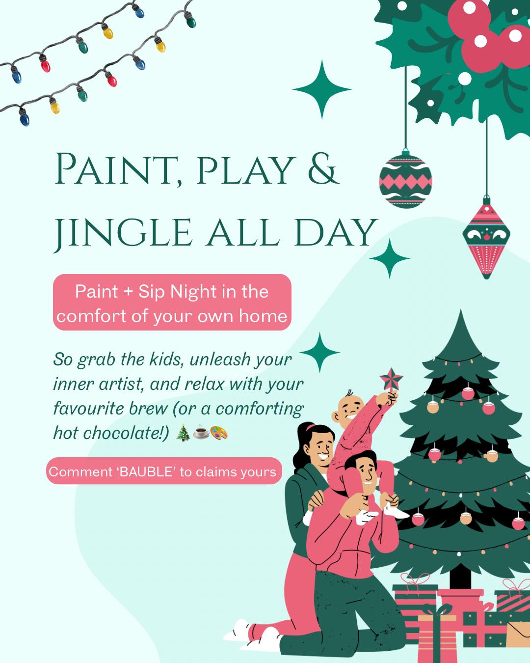 We’ve created the perfect cosy night in for you and the kids!
For just £6, you’ll receive a bauble, six colours of your choice, and a paintbrush — everything you need for a magical Christmas Eve activity.
Add some reindeer food too for just £2✨
It’s a keepsake you can enjoy year after year, and a special memory to look back on for years to come.
So grab the kids, unleash your inner artist, and relax with your favourite brew (or a comforting hot chocolate!) 🎄☕🎨
*Discount available on multiple packs, collection Ripley or postage (24hr tracked) for £4.45*