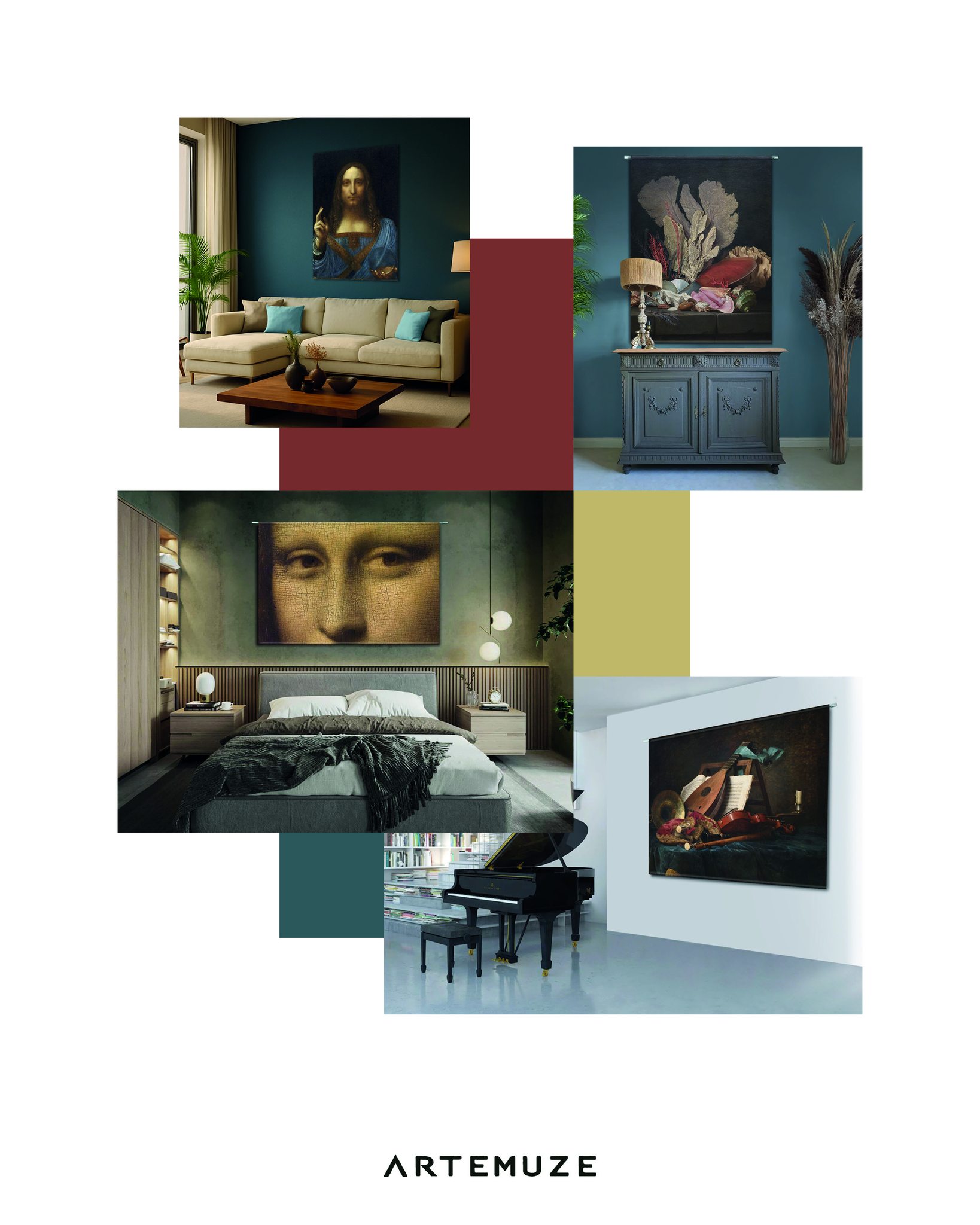 Quand la peinture traverse les siècles pour habiter nos intérieurs. ✨
Avec la collection « Grands peintres », Artemuze transpose sur velours des œuvres majeures de l’histoire de l’art, en respectant leur force expressive, leur silence et leur profondeur. 💛
De Léonard de Vinci, le geste apaisant du Salvator Mundi et l’énigme intemporelle du Regard de la Joconde invitent à la contemplation, entre mystère, humanité et maîtrise du sfumato.
D’Anne Vallayer-Coster, les natures mortes Attribut de la musique et Panache de mer célèbrent le raffinement du XVIIIe siècle, où textures, sciences naturelles et harmonie dialoguent avec une précision remarquable.
Pensés comme des œuvres murales à part entière, ces kakémonos transforment les grands chefs-d’œuvre en présences sensibles, faisant entrer l’histoire de l’art dans le quotidien, avec douceur et exigence. 🧵🌿
Fabriqués artisanalement en Alsace, ils prolongent le regard… et le temps.
#artemuze #kakemono #grandspeintres #arttextile #leonarddevinci #vallayercoster #decointerieure #artisanatfrancais #madeinalsace #slowdeco #inspirationartistique #patrimoineculturel