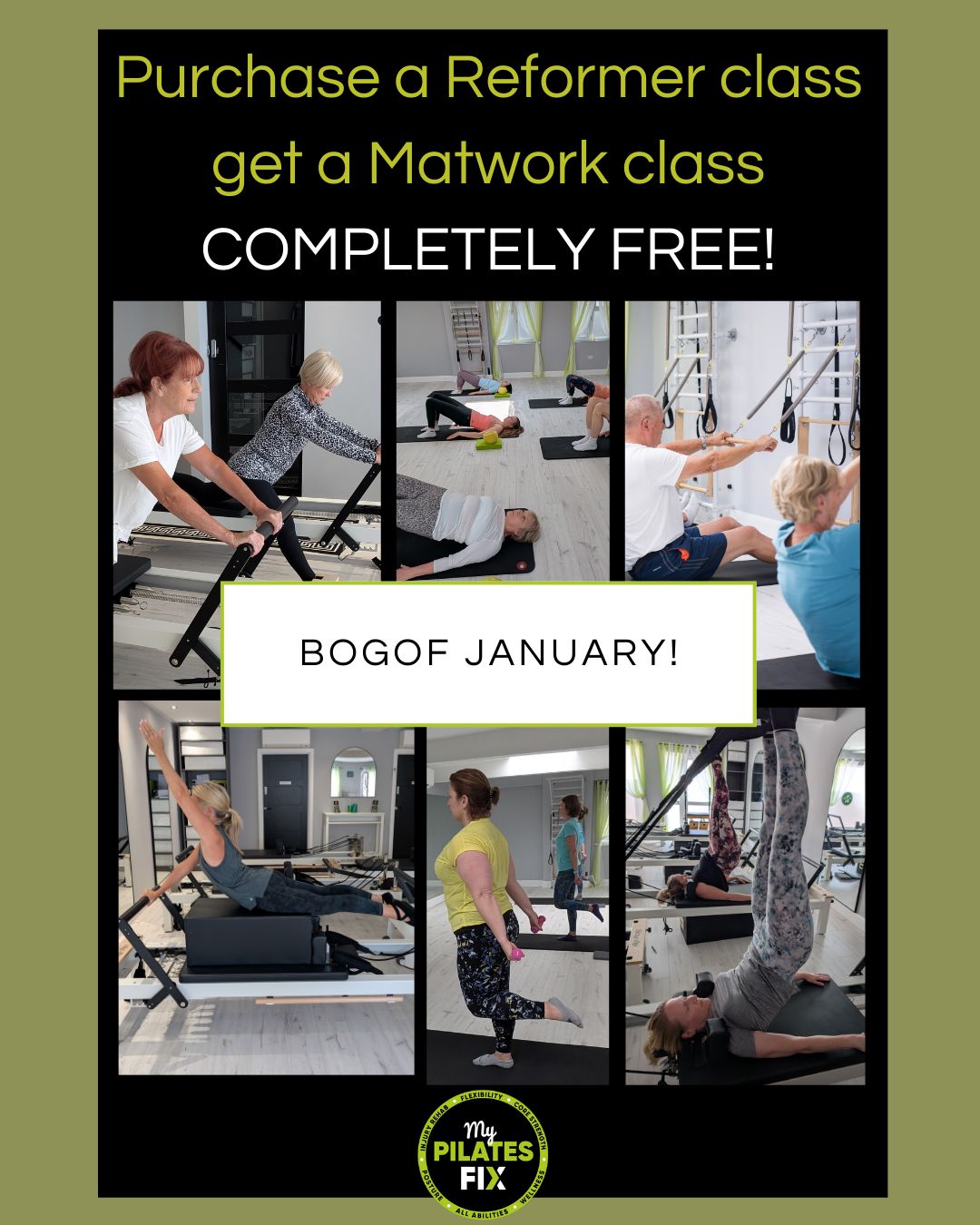 BOGOF is back! Buy a Pilates Reformer class and get a Matwork Studio Pilates class for free! Starts 2nd January and expires 31st Jan … but you can purchase and book your classes now!
#upminster #pilatesreformerclasses #pilatesreformerstudio #pilatesmatwork #pilatesforbackpain #gentlepilates #pilatestower #pilateswithweights #spinalmobility #corestability