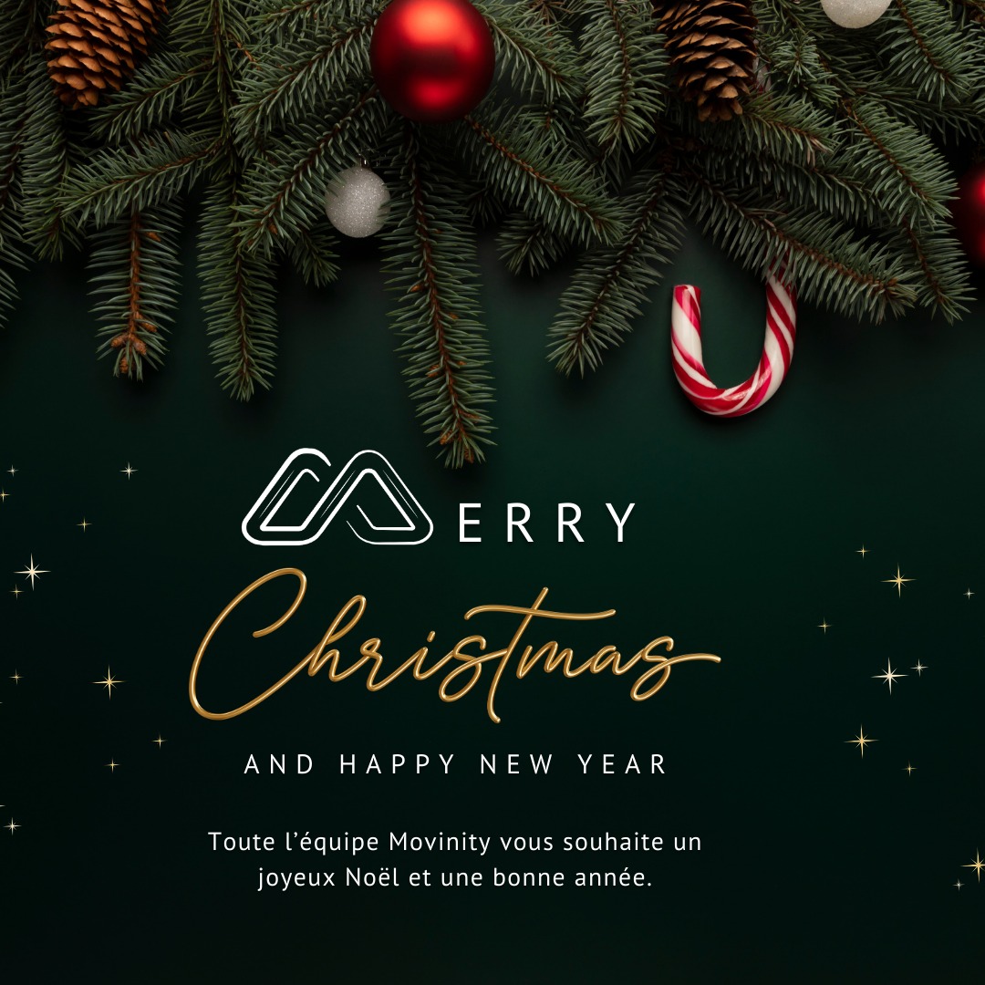 🎄 Joyeux Noël à toutes et à tous ✨
Toute l’équipe Movinity vous souhaite de très belles fêtes de fin d’année.
Que ce moment soit rempli de repos, de partage et d’énergie positive ✨
Merci pour votre confiance tout au long de l’année.
On se retrouve très vite pour continuer à bouger, progresser et performer ensemble 💪🎅🎁