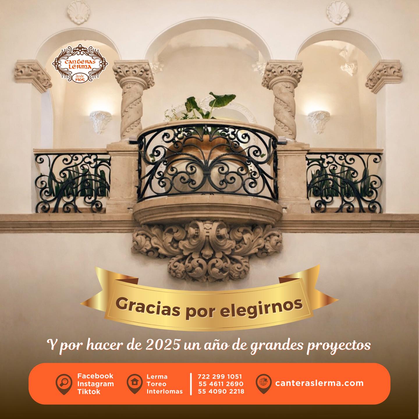 Gracias por acompañarnos en este 2025 lleno de proyectos que hoy son parte de hogares e historias reales. 🧡🏡 En Canteras Lerma seguiremos convirtiendo sus sueños en piedra natural.
📲 https://www.canteraslerma.com
#CanterasLerma #PiedraNatural #Arquitectura #Diseño #Gracias2025 #HechoEnMéxico