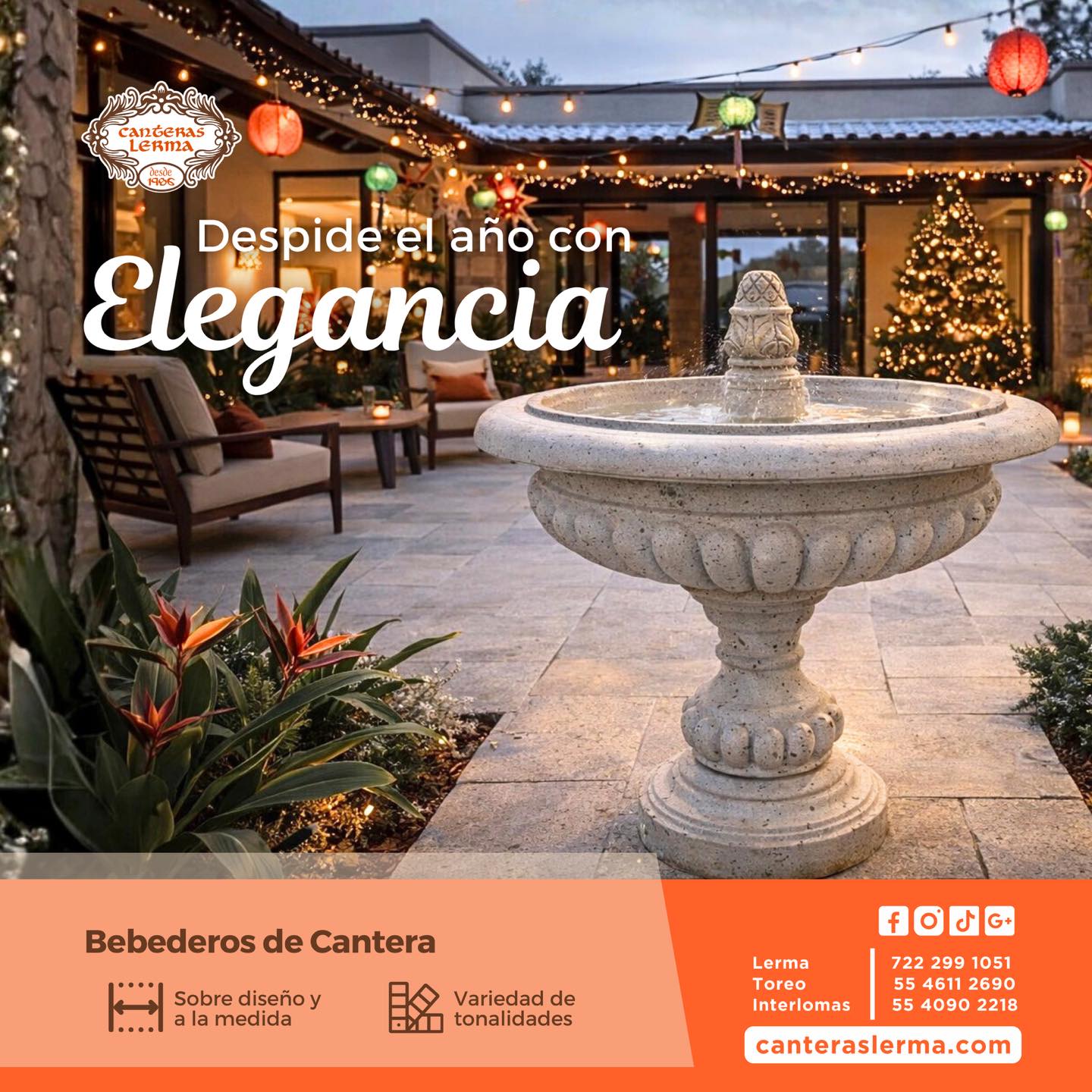 ¡Despide el año con elegancia! 🧡🎇 Estás a tiempo de agregar un toque único a tu hogar. Conoce nuestros bebederos de cantera hechos a la medida 📲 https://www.canteraslerma.com
#CanterasLerma #DiseñoMexicano #Arquitectura #PiedraNatural #Hogar #añonuevo2026 #Decoración #HogarConEstilo #hechoenmexico