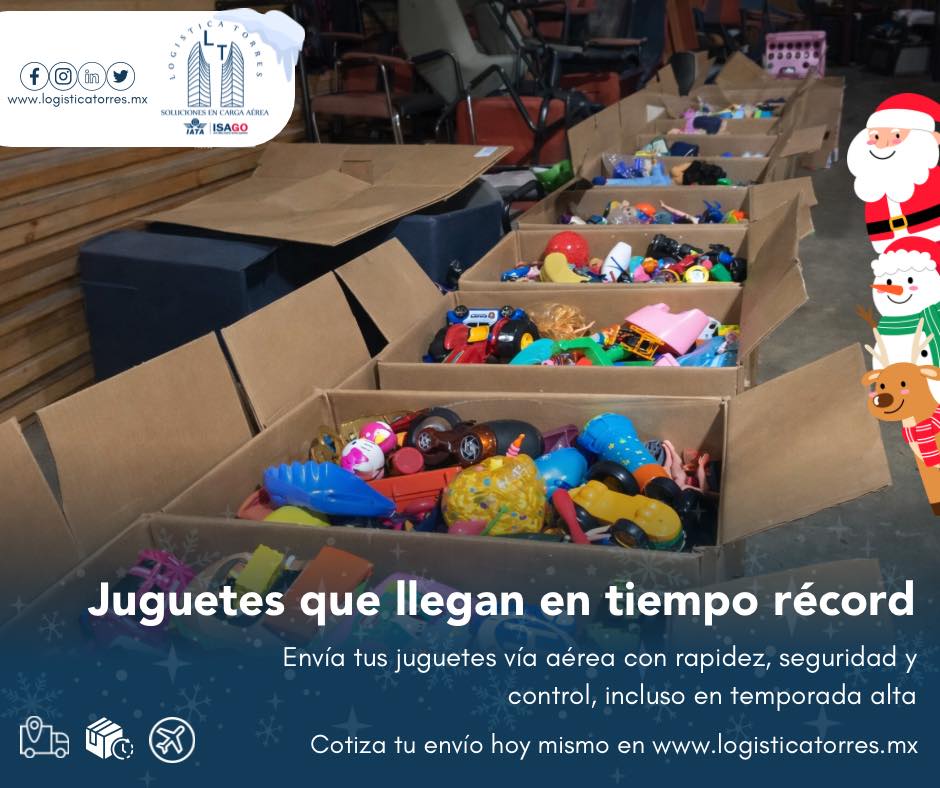 🧸🚀 Juguetes que llegan en tiempo récord
Cuando la ilusión no puede esperar, la logística tiene que volar.
Envía tus juguetes vía aérea con rapidez, seguridad y control, incluso en temporada alta.
✈️ Envíos aéreos exprés
📦 Manejo cuidadoso
⏱️ Entregas en tiempo récord
Porque un juguete que llega tarde, pierde la magia.
Nosotros nos encargamos de que llegue justo cuando debe.
📲 Contáctanos y acelera tus envíos hoy.
🧸 Rápidos, seguros y a tiempo.
#EnvíoExprés #Juguetes
#TiempoRécord #LogísticaAérea
#RegalosATiempo #CargaAérea
#TemporadaAlta #Navidad
#SomosLogisticaTorres #CoberturaNacional #enviosnacionales #cargaaerea #logisticaytransporte #solucioneslogisticas #paqueteria #volariscargo