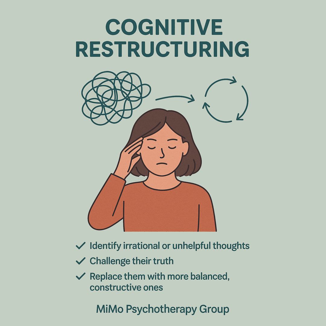 When your thoughts feel like a tangled mess, cognitive restructuring can help.
This CBT technique helps us:
✅ Identify irrational or unhelpful thoughts
✅ Challenge their truth
✅ Replace them with more balanced, constructive ones
You’re not “lying to yourself” — you’re learning to think more clearly.
📘 Save this as a reminder: Your mind is flexible. So are your thoughts.
Miami ☎️: (305) 676-2323
Charleston ☎️: (843) 974-1010
https://www.mimopsychotherapy.com
#DBT #Mindfulness #BPD #Anxiety #PTSD #ComplexPTSD #dbtskills #cbt #cbttherapy #mindfulliving #mentalhealth #emotions #therapy #wellness #healthycoping #overcominganxiety #copingskills #stressmanagement #success #mimopsychotherapygroup