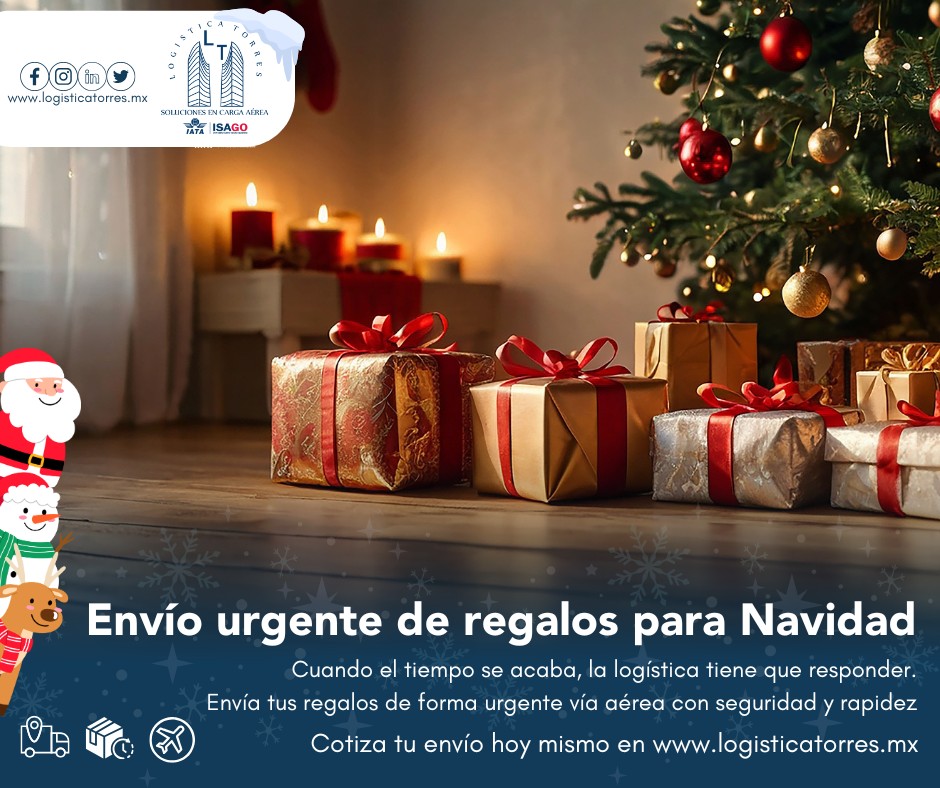 🎁🎄 Envío urgente de regalos para Navidad
Cuando el tiempo se acaba, la logística tiene que responder.
Envía tus regalos de forma urgente vía aérea con seguridad, rapidez y cumplimiento garantizado.
✈️ Envíos aéreos urgentes
📦 Manejo cuidadoso de paquetería
⏱️ Entregas rápidas, incluso en temporada alta
Porque en Navidad, llegar tarde no es opción.
Nosotros hacemos que tus regalos lleguen cuando deben.
📲 Contáctanos hoy y salva la Navidad a tiempo.
🎄 Urgente, seguro y sin sorpresas.
.
.
.
.
#EnvíoUrgente #RegalosDeNavidad
#Navidad #LogísticaAérea
#EntregasATiempo #CargaAérea
#TemporadaAlta #ÚltimoMomento #tucargasegura #tucargasegurayatiempo #logistica #volariscargo #logisticaytransporte #SomosLogisticaTorres #enviosnacionales