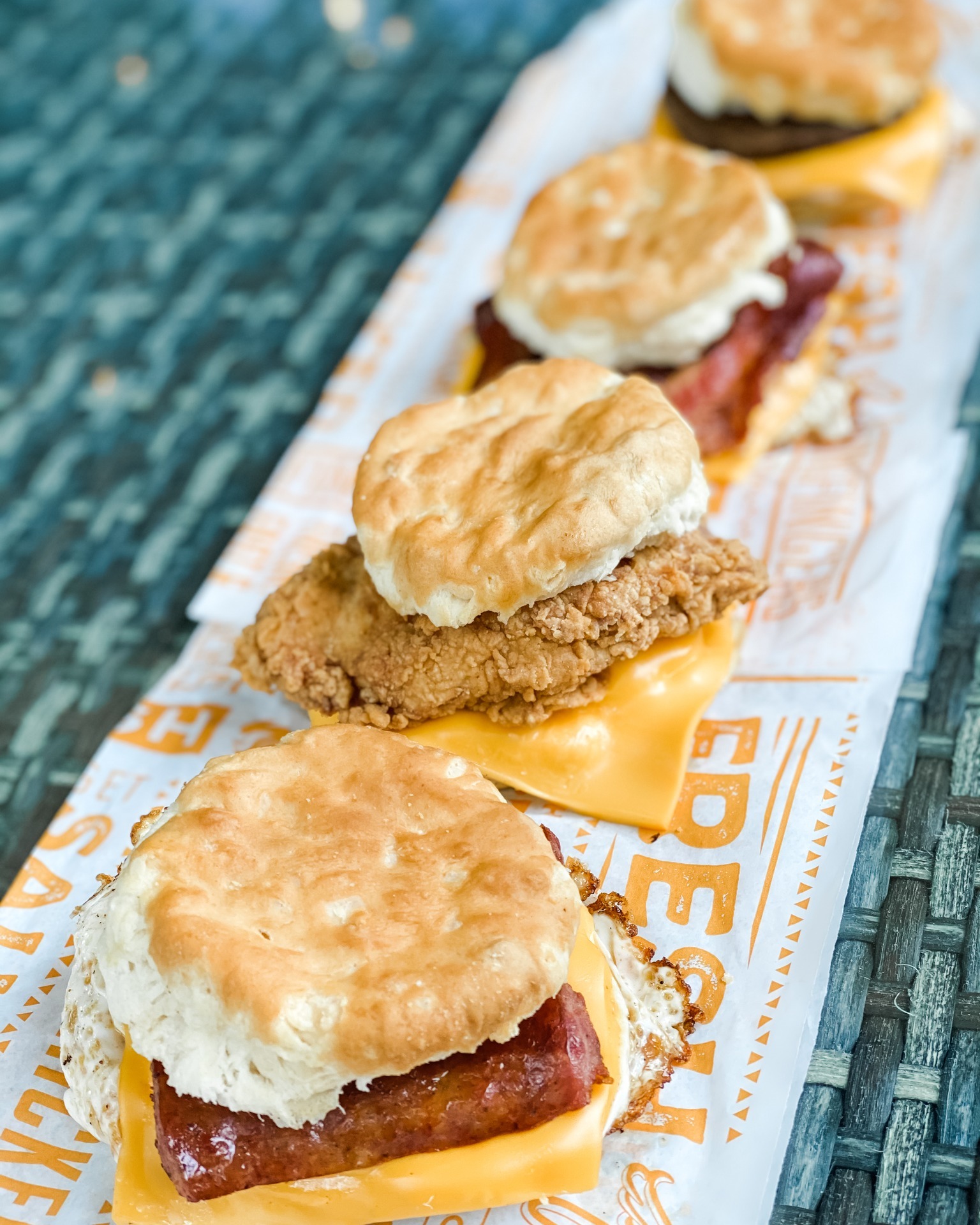 Happy New Year from Wingfingers✨🍗 New Year and same great lineup!!! Grab a hot & fresh biscuit with Jimmy Dean sausage, bacon, Conecuh or a Southern Fried Wingfinger for a bigger, better breakfast 🤤🍳