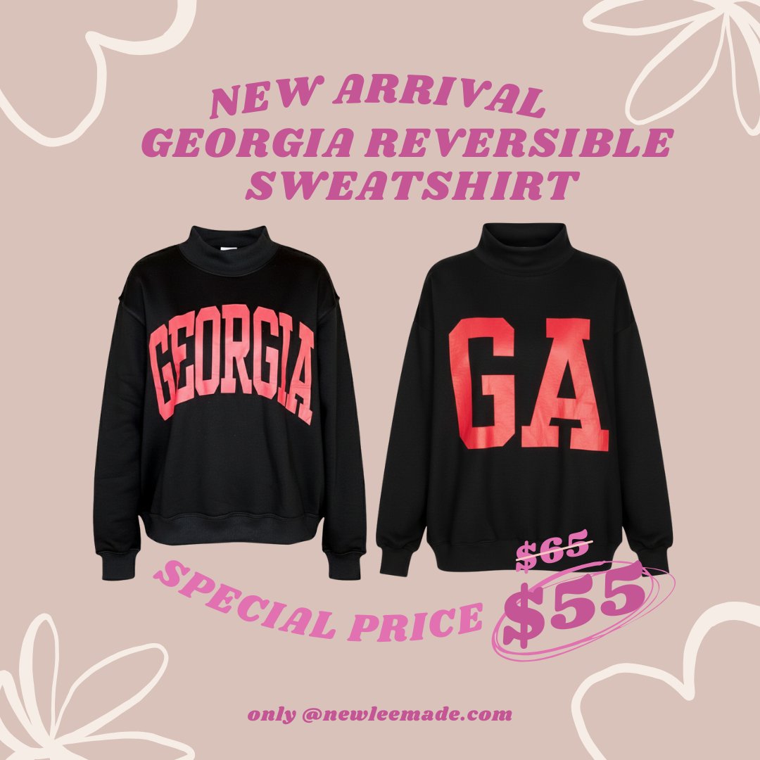 NEW ARRIVAL โจ
Our Georgia Reversible Sweatshirt is finally here ๐คโค๏ธ
Two looks in one:
โข GEORGIA on one side
โข GA on the other
โจ Special Price: $55 (reg. $65)
Limited quantities available โ once theyโre gone, theyโre gone!
Shop now ๐ newleemade.co