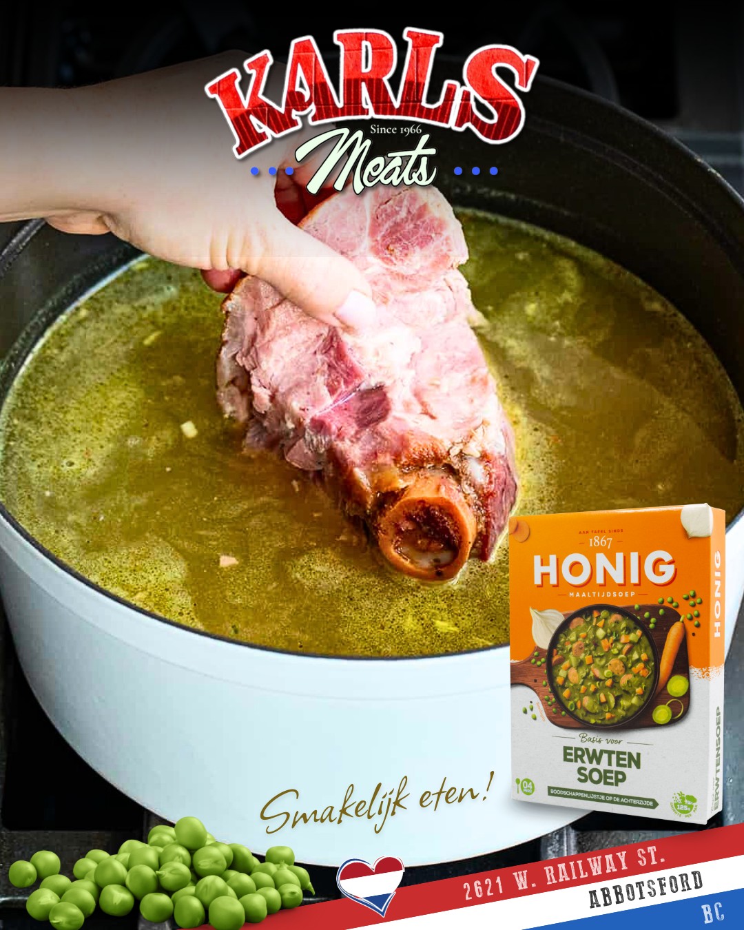 ❄️ Between Christmas & New Year ❄️
These quiet days after the feast are meant for simple comforts — a pot of soup gently simmering, honest food made with care, and using every good thing well. A leftover ham bone turned into rich stock, bread on the table, warmth in the kitchen… this is winter cooking the way it has always been.
At Karl’s Meats, we believe in old-fashioned thrift, quality ingredients, and food that nourishes both body and soul. Whether you’re preparing soups, stews, or a simple winter charcuterie board, we’re honoured to be part of your table as the year draws to a close.
Slow days. Warm kitchens. Good food, done right.
Smakelijk eten! 😋
— The Karl’s Meats Team 💪
#KarlsMeats #SupportLocal #OldFashionedGoodness #WinterCooking #HamBoneSoup #NothingWasted #ComfortFood #ButcherTradition #DutchHeritage #HomeCooking