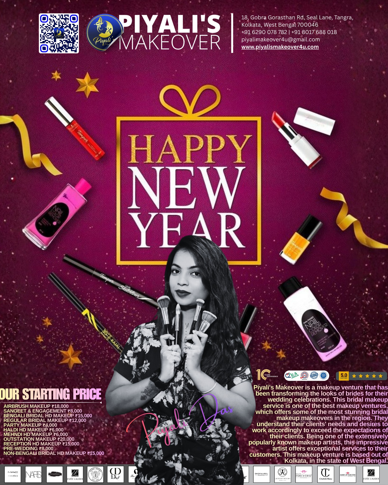 ✨🎉 Happy New Year from Piyali’s Makeover! 🎉✨
As we step into a brand-new year, we thank you for your love, trust, and continuous support 💖
May this New Year bring you happiness, success, confidence, and beautiful new beginnings 🌸✨
At Piyali’s Makeover, we look forward to creating more stunning transformations, glamorous looks, and unforgettable moments for you in the coming year 💄📸
Let this year be all about glow, elegance, and celebrating yourself ✨
🎆 Wishing you a year filled with beauty, positivity, and joy 🎆
📞 Call / WhatsApp: 080176 88018
🌐 Visit Website: www.piyalismakeover4u.com
👩🎨 Makeup Artist: Piyali Das
✨ Thank you for being a part of our journey. Let’s make this year more beautiful together! ✨
#HappyNewYear #NewYearWishes #PiyalisMakeover #PiyaliDas #MakeupArtistInKolkata #ProfessionalMakeupArtist #BridalMakeupArtist #PartyMakeup #HDMakeup #FestiveMakeup #NewYearGlow #GlamLook #MakeupServices #BeautyExpert #BookNow