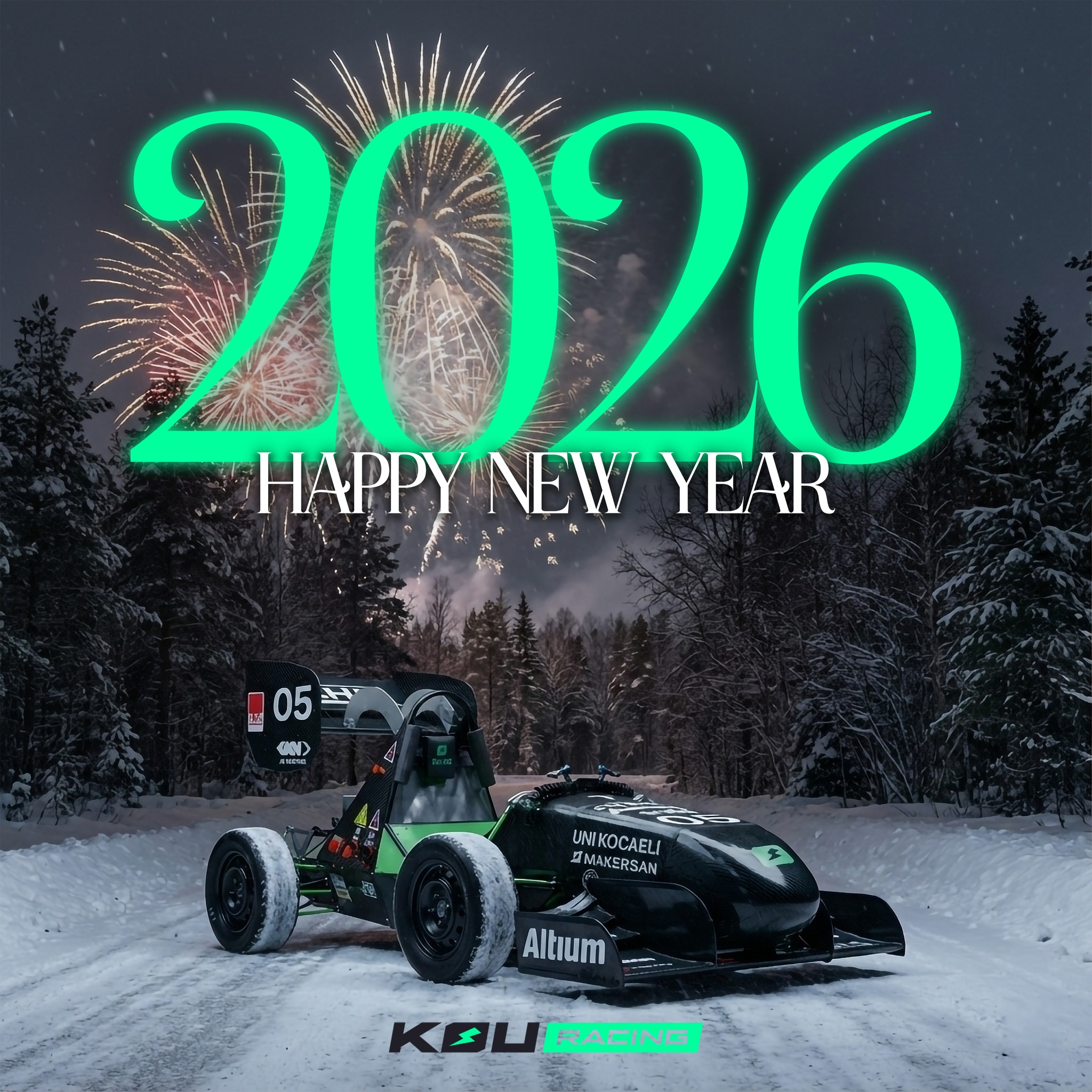 🇹🇷
KOU Racing ailesi olarak hepinize mutlu yıllar diliyoruz.
Bu sezon boyunca büyümemizi ve yeni hedeflere ilerlememizi mümkün kılan; bize destek olan, yanımızda duran tüm sponsorlarımıza ve destekçilerimize teşekkür ederiz.
Bizimle aynı yolda yürüdüğünüz için teşekkürler.
Yeni adımlar yolda.
🇬🇧
As the KOU Racing family, we wish you all a Happy New Year.
We would like to thank all our sponsors and supporters who made our growth and progress toward new goals possible throughout the season.
Thank you for walking this journey with us.
New steps coming soon.
#FormulaStudent #FormulaStudentEV #Motorsport
#Engineering #StudentEngineering
#NewYear #HappyNewYear