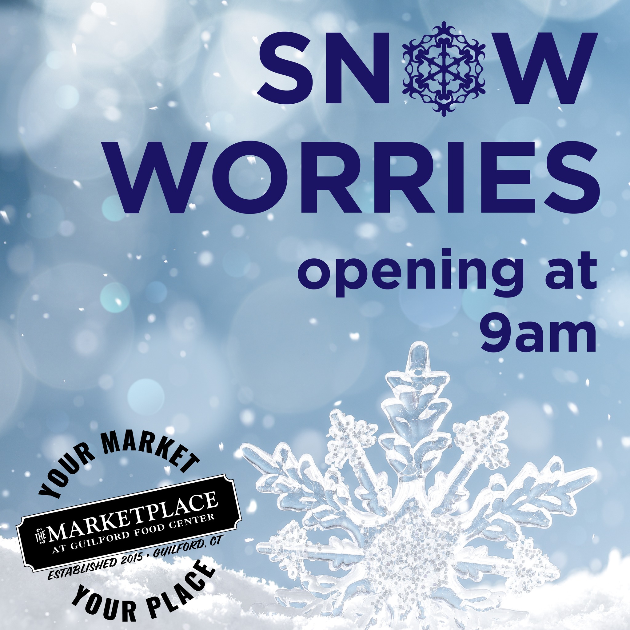 Happy snow day! We will open on Saturday 12/27 at 9am to allow our staff and customers to safely travel to us. Stay safe and warm!
#themarketplaceguilford #yourmarketyourplace #thisisguilford #localfirst #takeout #winterishere #snowday #snowhappens