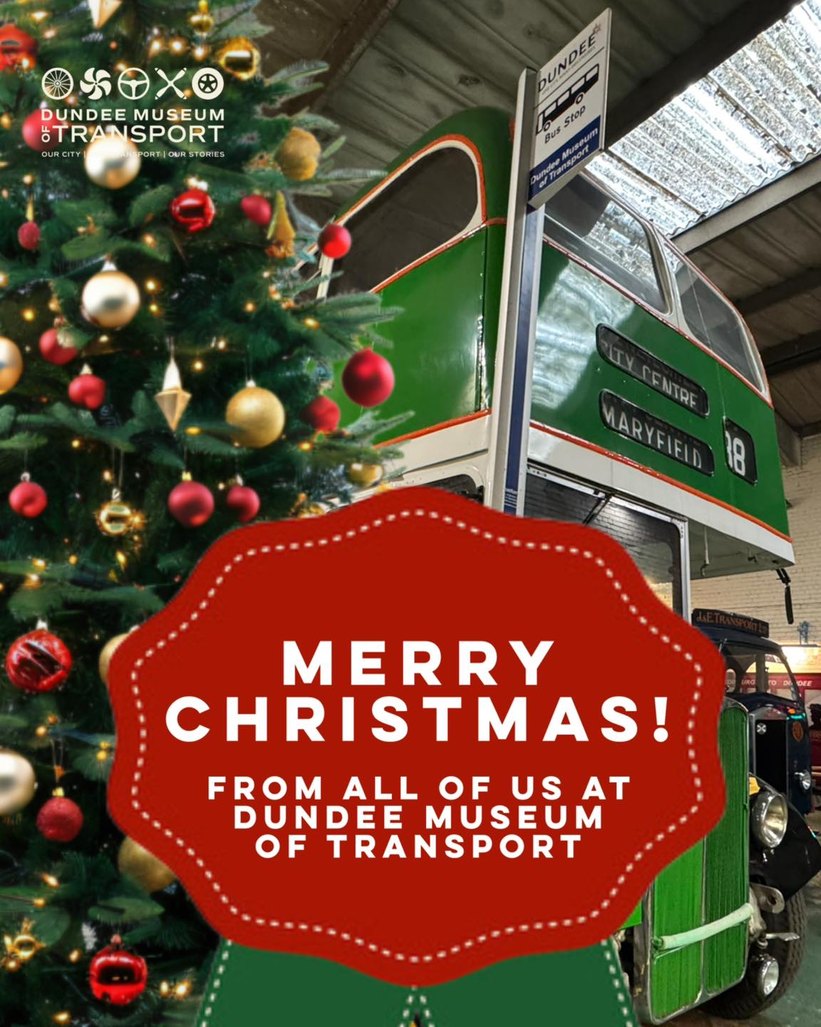🎄✨ A very Merry Christmas from all of us at Dundee Museum of Transport!
We’d like to wish all our visitors, volunteers, supporters and friends a very warm and peaceful Christmas.
Thank you for being part of our journey and for helping us celebrate Dundee’s transport heritage throughout the year.
Whether you’re spending the day with family, friends, or taking a quiet moment to yourself, we hope Christmas brings you comfort, joy and plenty of happy memories.