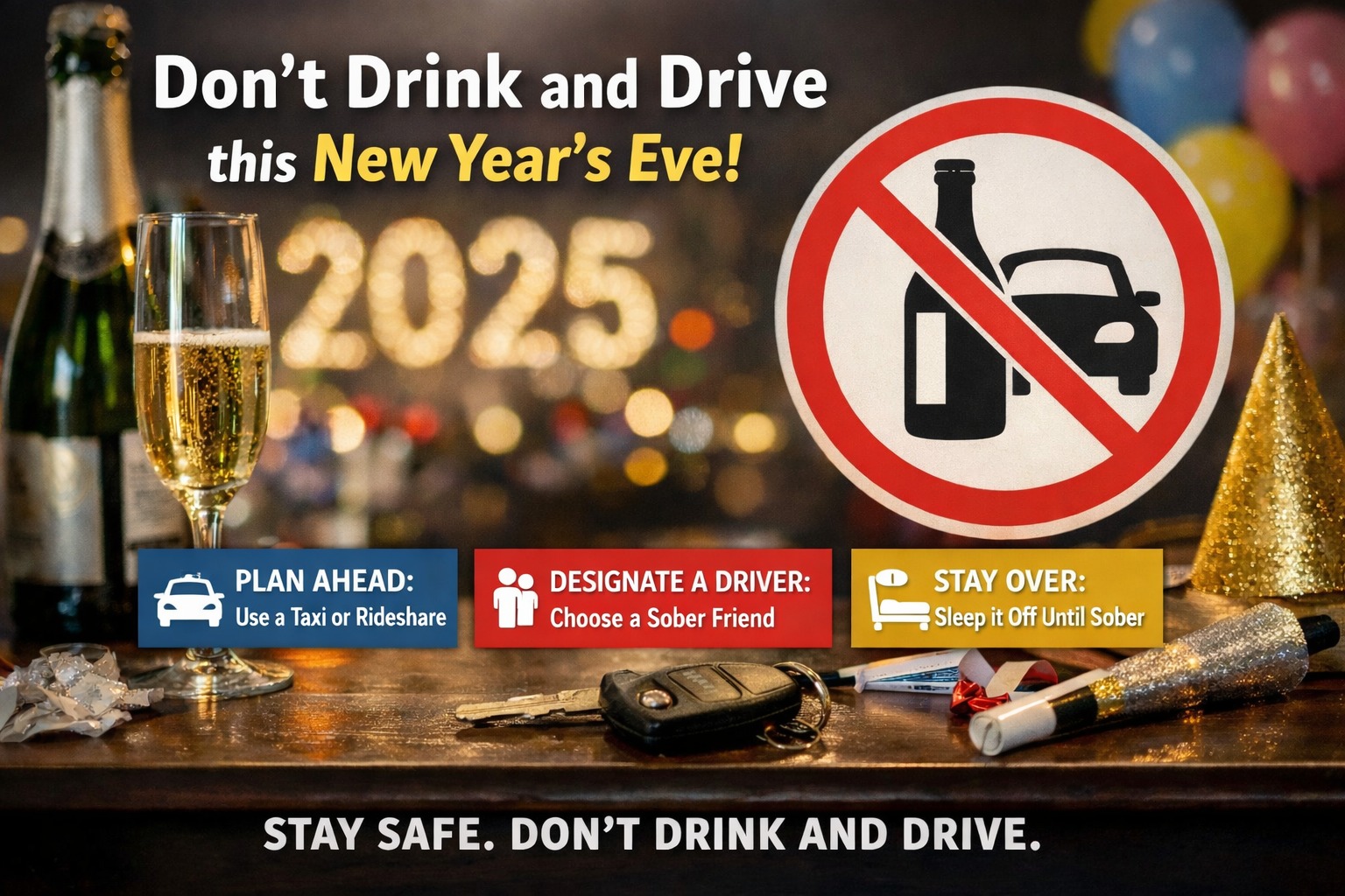 Reminder 🚨: Don’t drink and drive 🚫🍺
Before heading out for fun 🎉, make sure you have a designated driver 🧑✈️, trusted friends or family 👨👩👧👦 who can pick you up, or your Uber/Lyft app 🚕📱 installed and updated with a payment method ready 💳✅
Have fun, stay smart, and get home safe 🏠💙