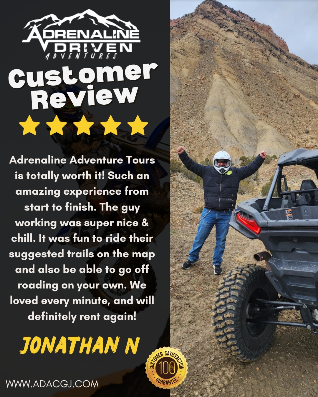 ⭐️⭐️⭐️⭐️⭐️
Thank you so much for the 5-star review! We truly appreciate the support and are thrilled you enjoyed your adventure with us. Your feedback means the world to our team!