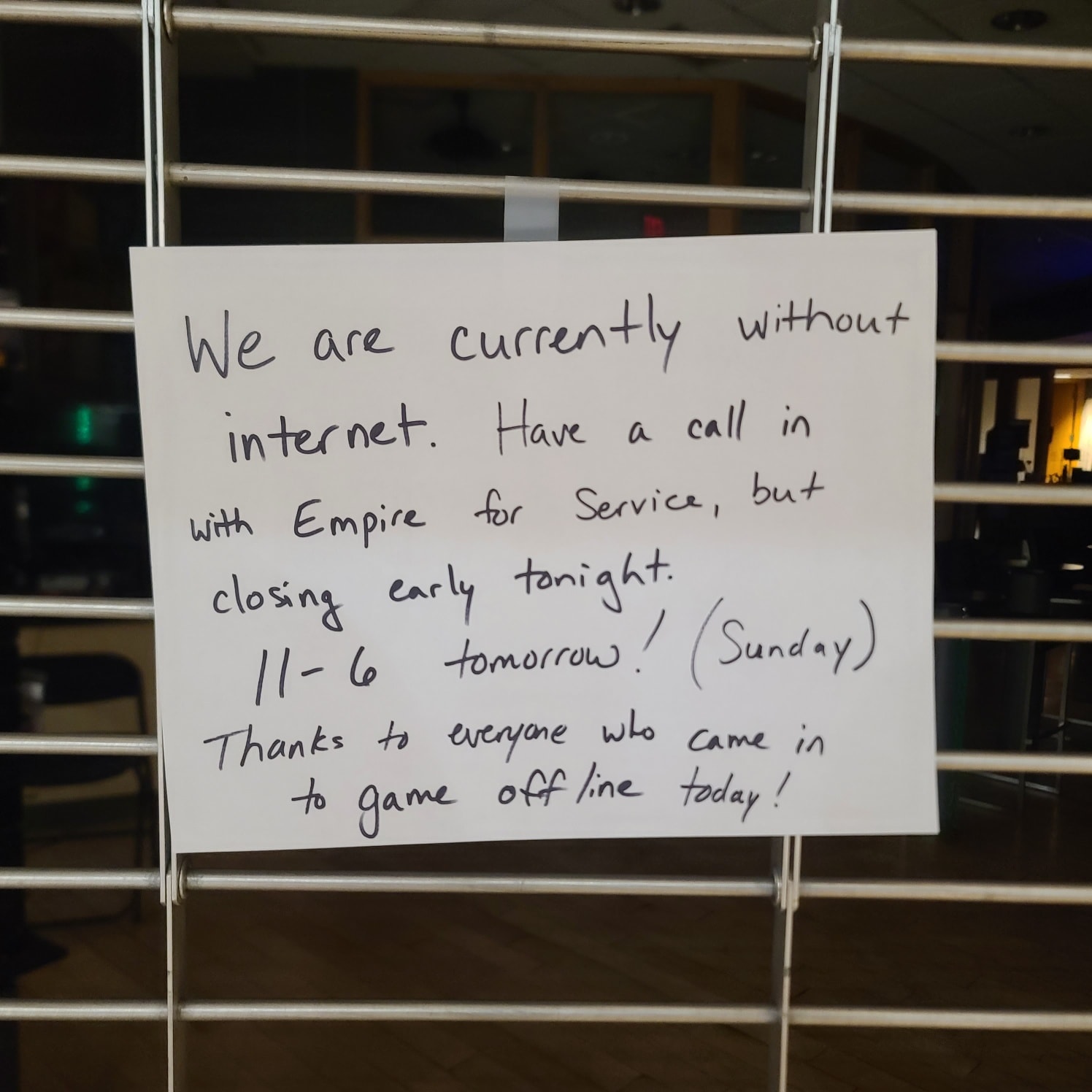 Big thanks to everyone who stopped in to game with us offline today. Lots of play on the Switch 2, Rock Band, and all the retro systems, plus some offline VR games!
Also thanks to those who popped in today to grab a giftcard. We appreciate the support!
Back at it again tomorrow, Sunday 11-6