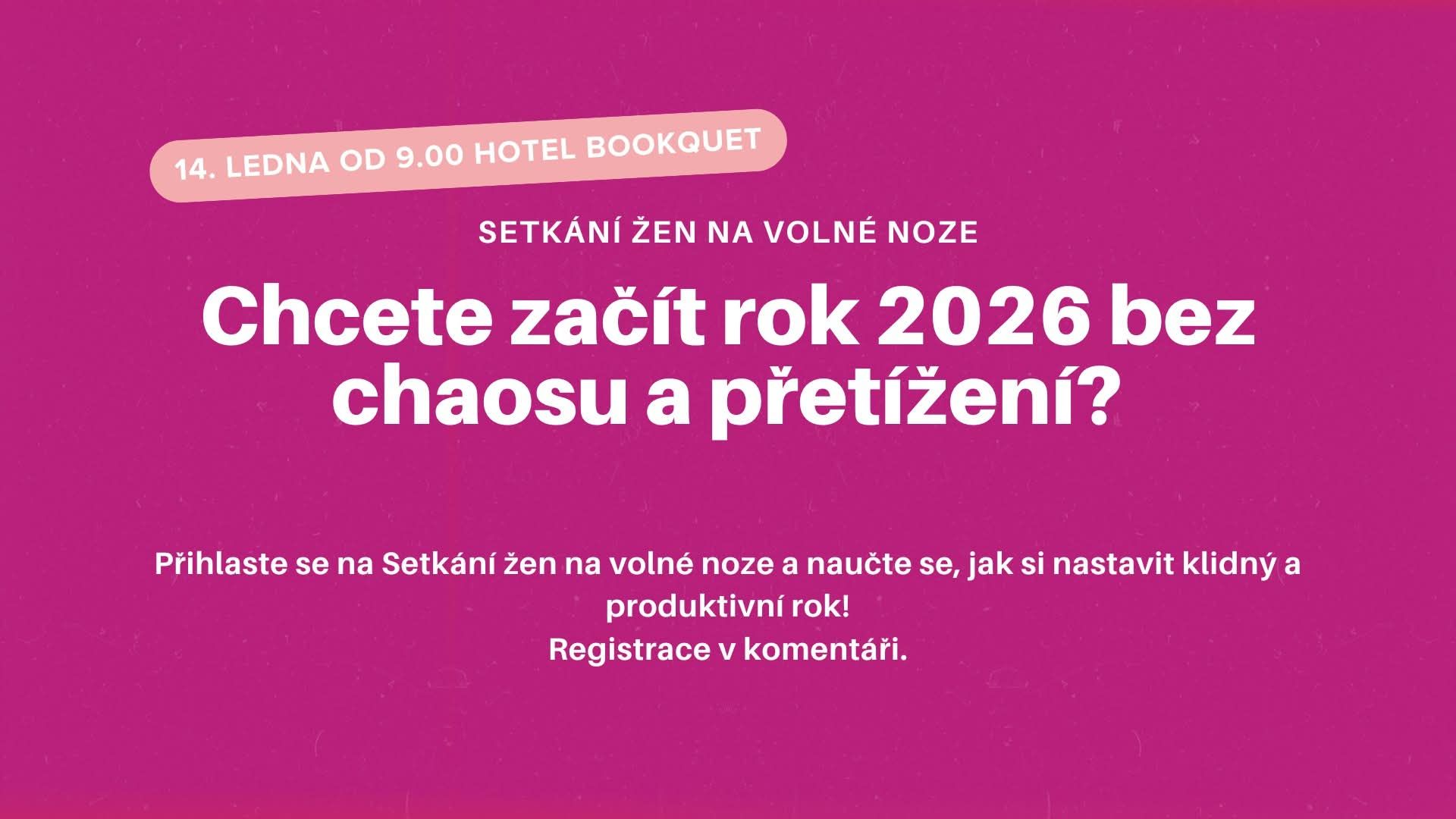 Přijďte na networking snídani.
Budu dělat praktickou přednášku, aby vás proti rok čekala již jen expanze.