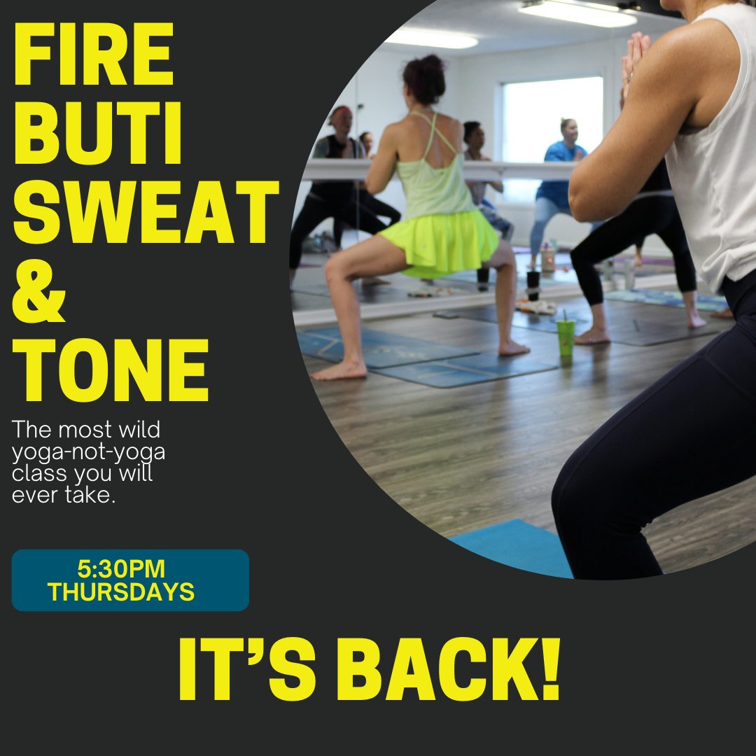 🔥 It’s Back! 🔥
Fire Buti Sculpt & Tone returns to the schedule Thursdays at 5:30 PM!
This isn’t your typical yoga class—it’s the wildest yoga-not-yoga experience you’ll ever take.
Expect:
✨ Tribal dance-inspired moves
✨ Dynamic yoga flows
✨ Core-sculpting primal movement
✨ Heart-pumping plyometrics
All set to an energizing, music-driven vibe that will leave you feeling strong and empowered. Reserve your spot in class and get ready to sweat!
#rebelsalwaysrise #rebelfitstudio #avonin #brownsburgindiana #plainfieldindiana #hendrickscountyindiana #danvillein #Community #cardioworkout #shoplocal #selflove #smallbusiness #hendrickscounty #HendricksCountyIN #iamworthit #yogaisforeverybody #brownsburgin #ShopSmall #yogaeverydamnday #lovethebodyyourein #strongisthenewpretty #317yogis #groupfitness #sweatyworkout #mindandbody #mytribe #firefitavon #hotyogastudio #hotyogalife