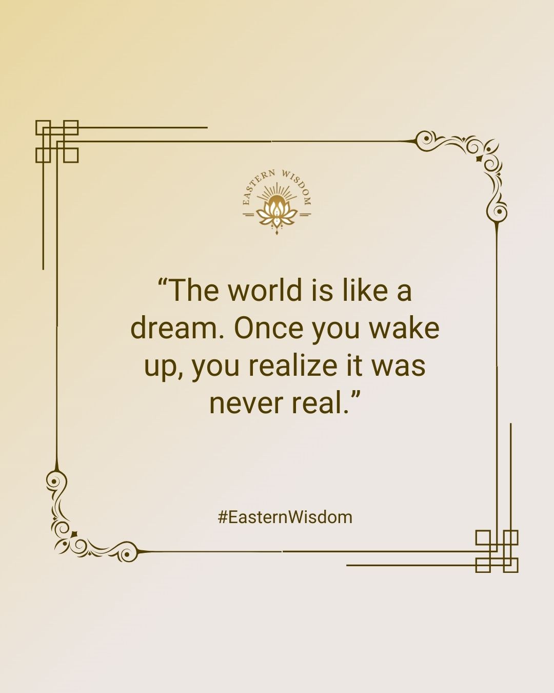 De wereld is een illusie die we zelf creëren. Wat we als realiteit zien, vervaagt wanneer we werkelijk wakker worden en de dieperliggende waarheid ontdekken. 🌱✨ Het is pas als we ons losmaken van onze gedachten dat we de wereld in haar ware vorm kunnen ervaren.
#spiritualcoach #easternwisdom #innerlijkebalans #selfdevelopmentforwomen #taoisme #soulfood #zen #mindsetquotes #mindfulleven #buddhaquotes #boeddhisme #spiritualiteit #yoga
